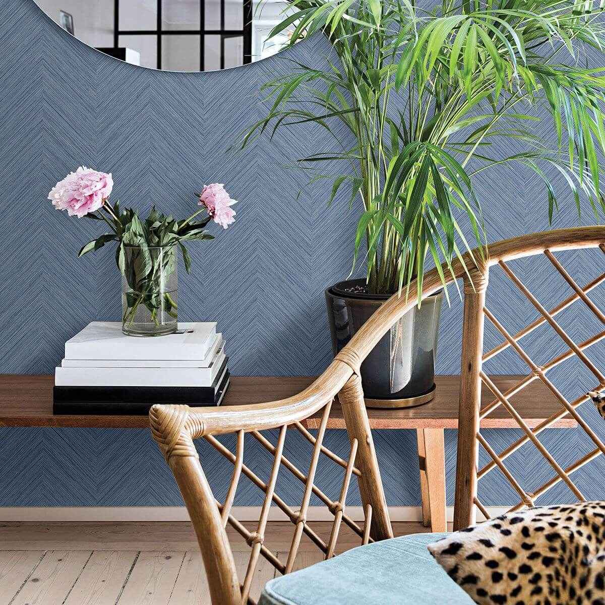 Caladesi Blue Linen Wallpaper - York Wallcoverings - 3120-13678 - York Wallcoverings Wallpaper