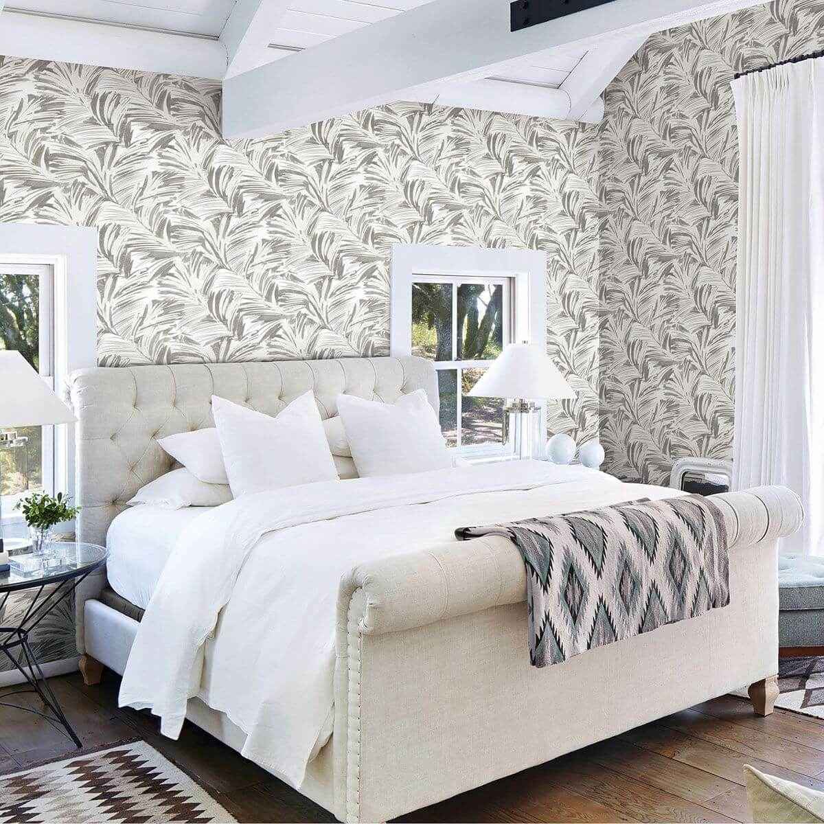 Chaparral Grey Fronds Wallpaper - York Wallcoverings - 3120-13713 - York Wallcoverings Wallpaper