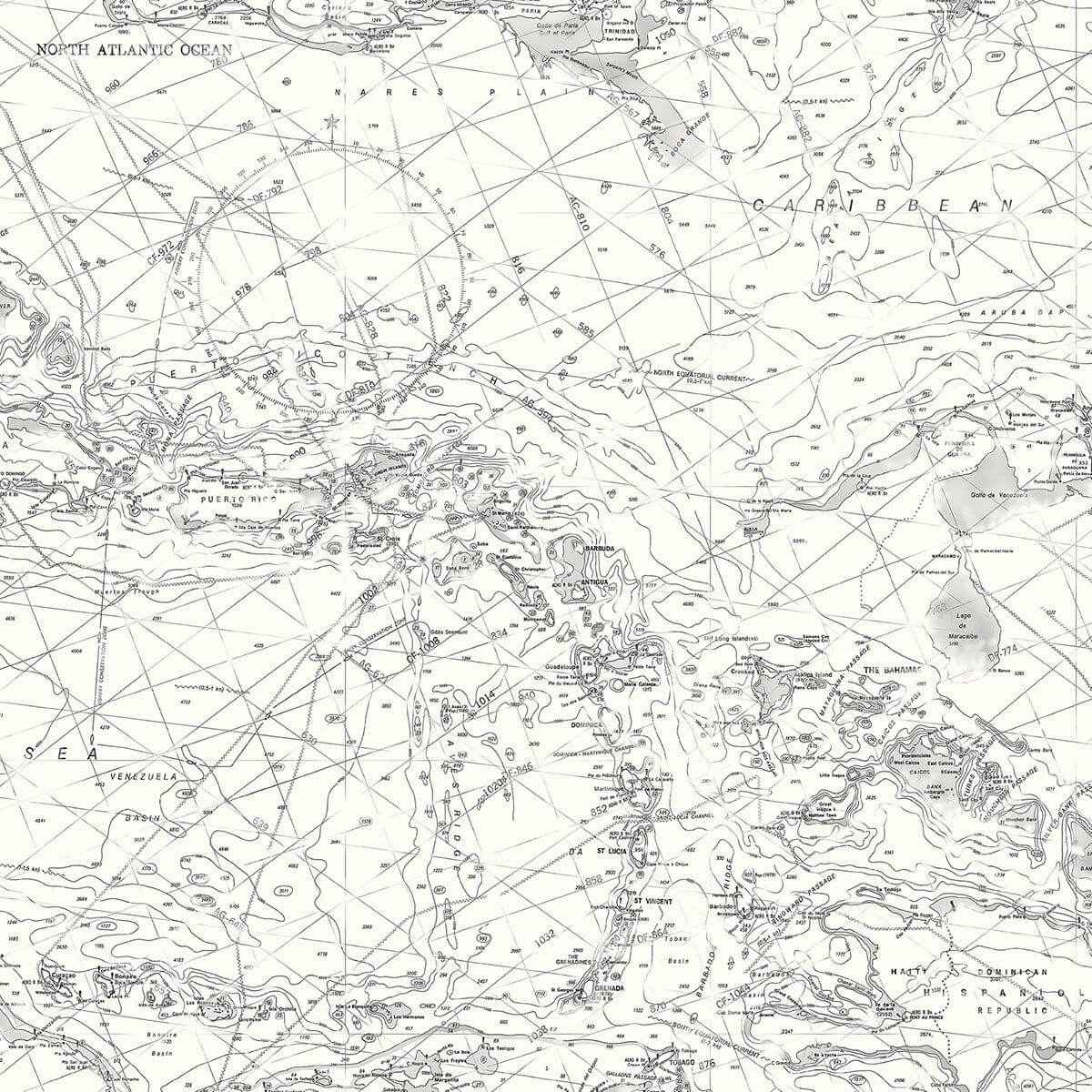 Charts Black Map Wallpaper - York Wallcoverings - 3120-16179 - York Wallcoverings Wallpaper