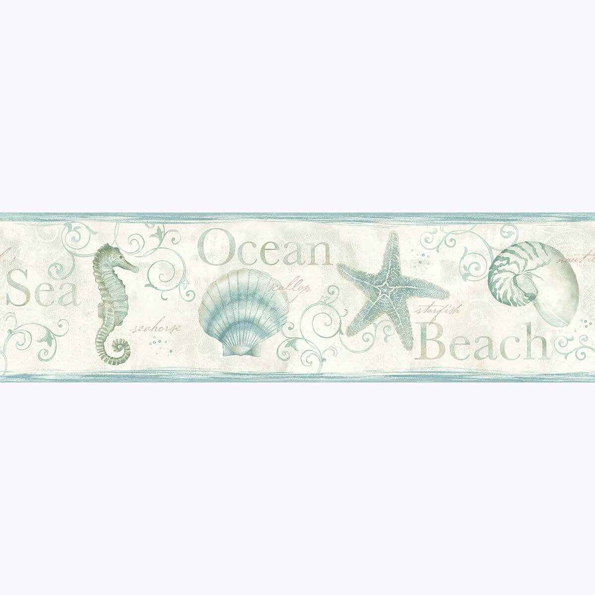 Island Sea Green Green Starfish Wallpaper - York Wallcoverings - 3120-53562B - York Wallcoverings Wallpaper