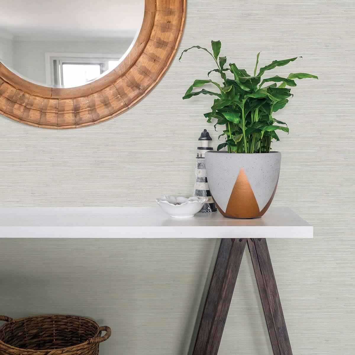 Waverly Light Grey Faux Grasscloth Wallpaper - York Wallcoverings - 3120-256018 - York Wallcoverings Wallpaper
