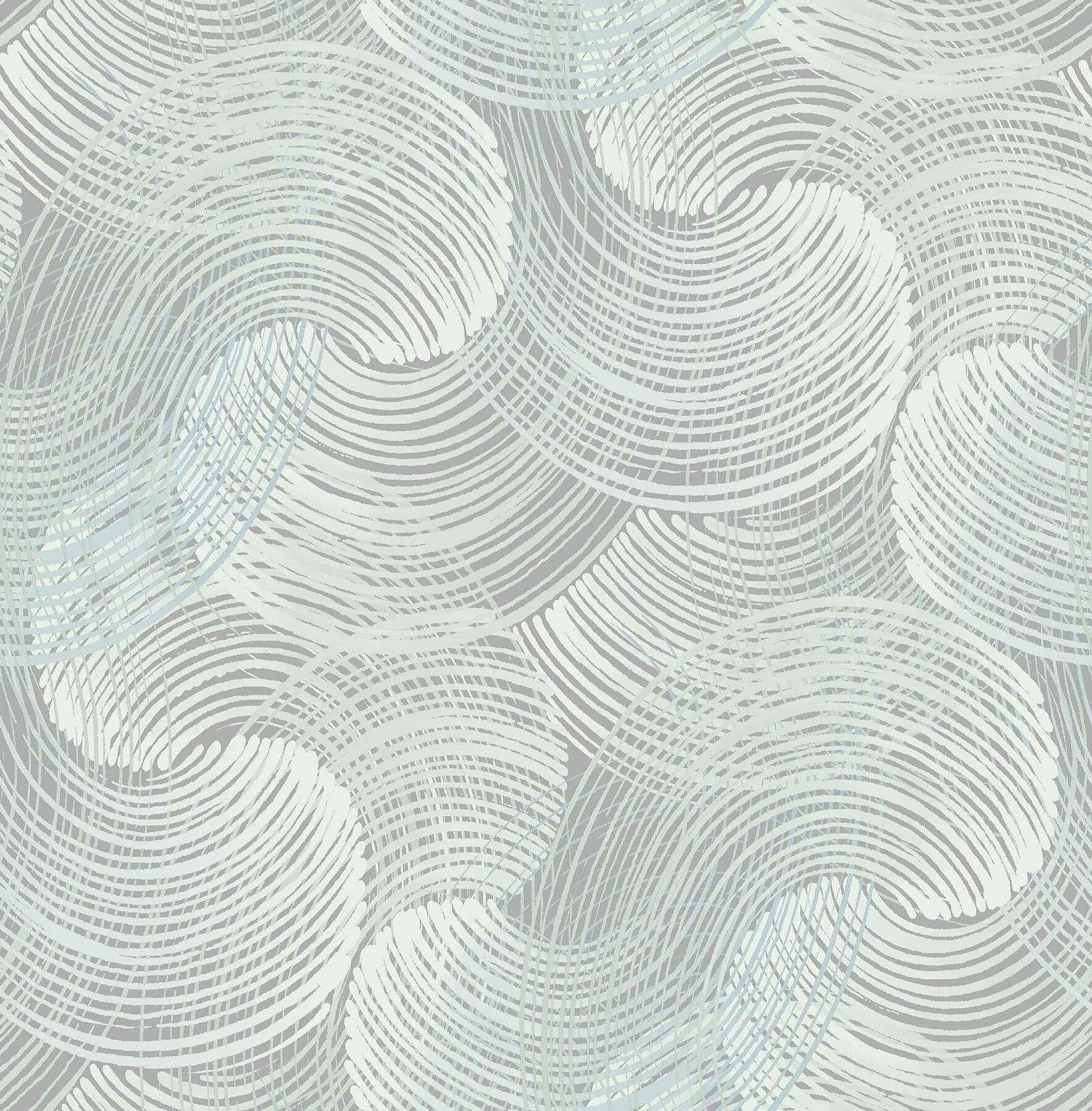 Karson Teal Swirling Geometric Wallpaper - York Wallcoverings - 2964-25909
