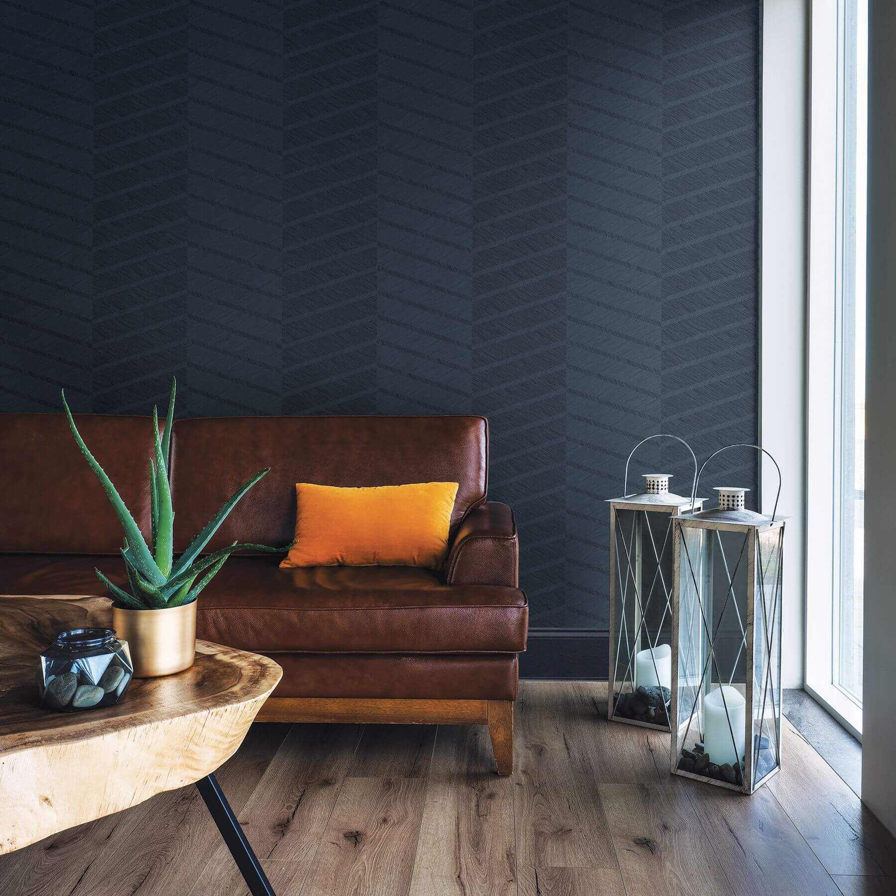 aspen-indigo-chevron-wallpaper-york-wallcoverings-2964-25917 - York Wallcoverings Wallpaper
