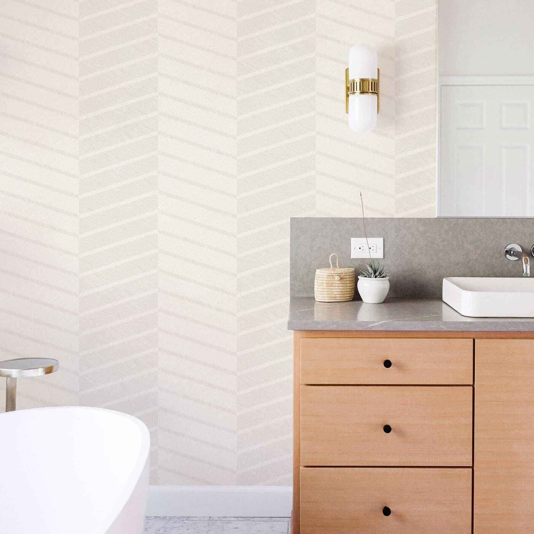 Aspen White Chevron Wallpaper - York Wallcoverings - 2964-25919 - York Wallcoverings Wallpaper