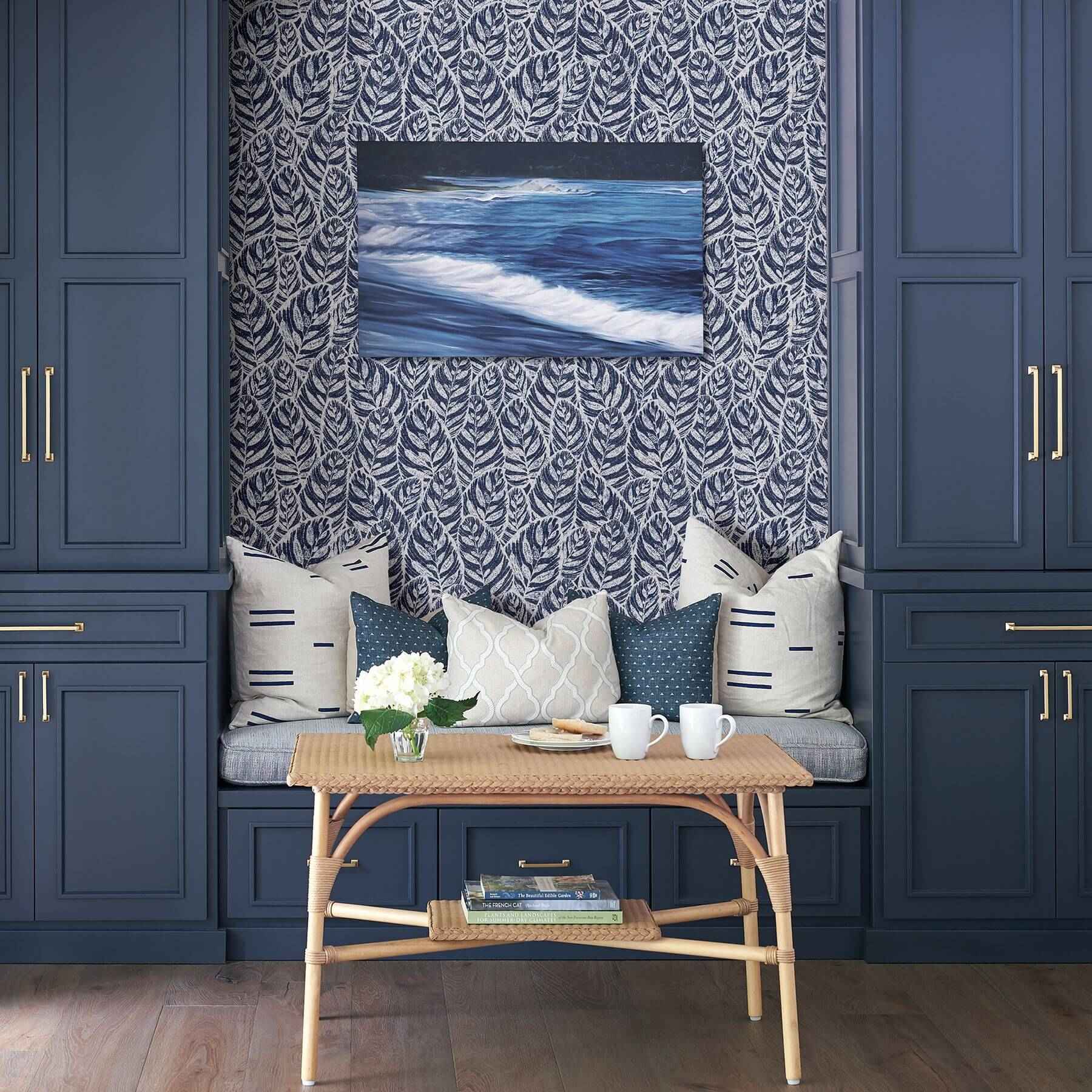 Del Indigo Indigo Botanical Wallpaper - York Wallcoverings - 2964-25921 - York Wallcoverings Wallpaper