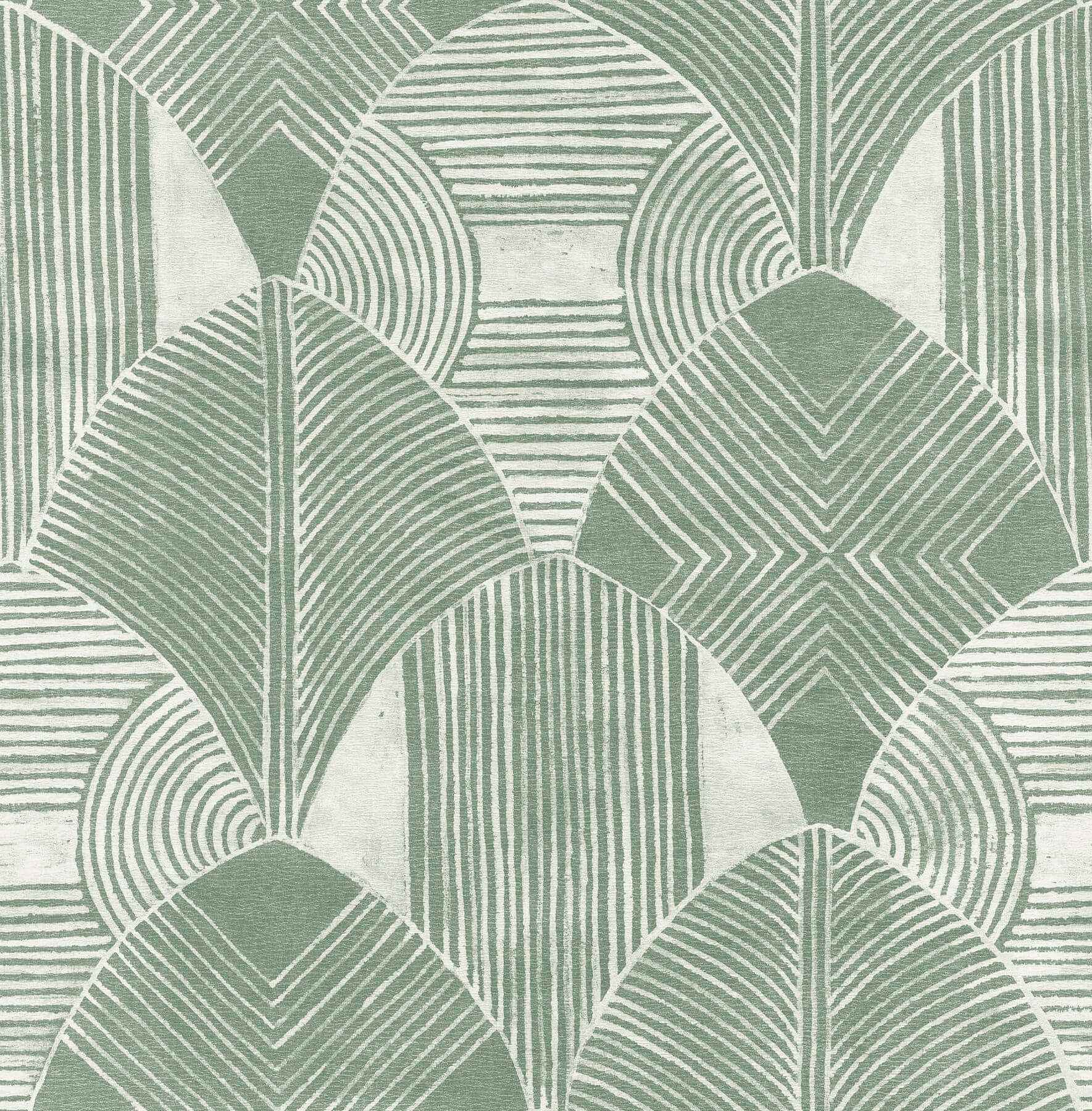 Westport Green Geometric Wallpaper - York Wallcoverings - 2964-25932