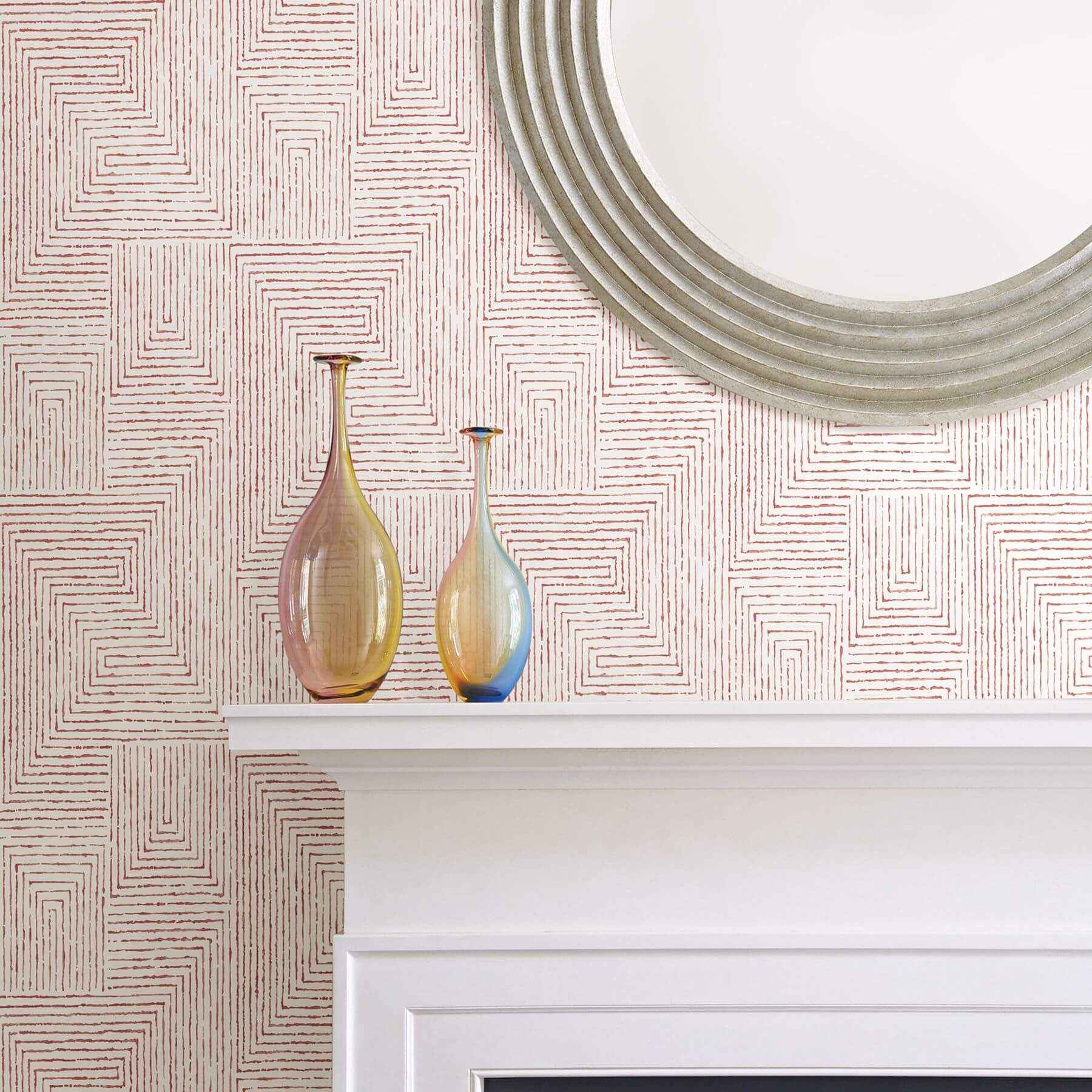 Merritt Red Geometric Wallpaper - York Wallcoverings - 2964-25956 - York Wallcoverings Wallpaper