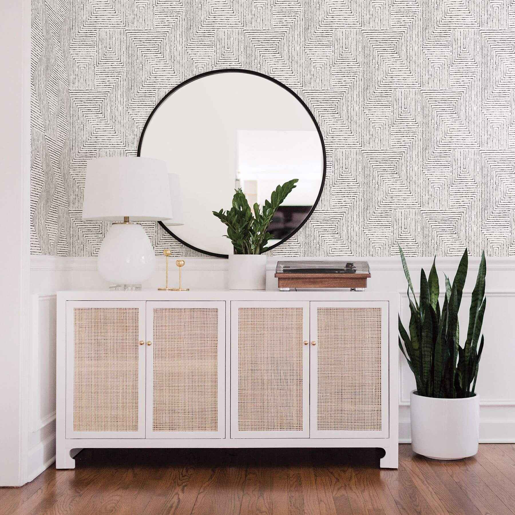 Merritt Black Geometric Wallpaper - York Wallcoverings - 2964-25958 - York Wallcoverings Wallpaper