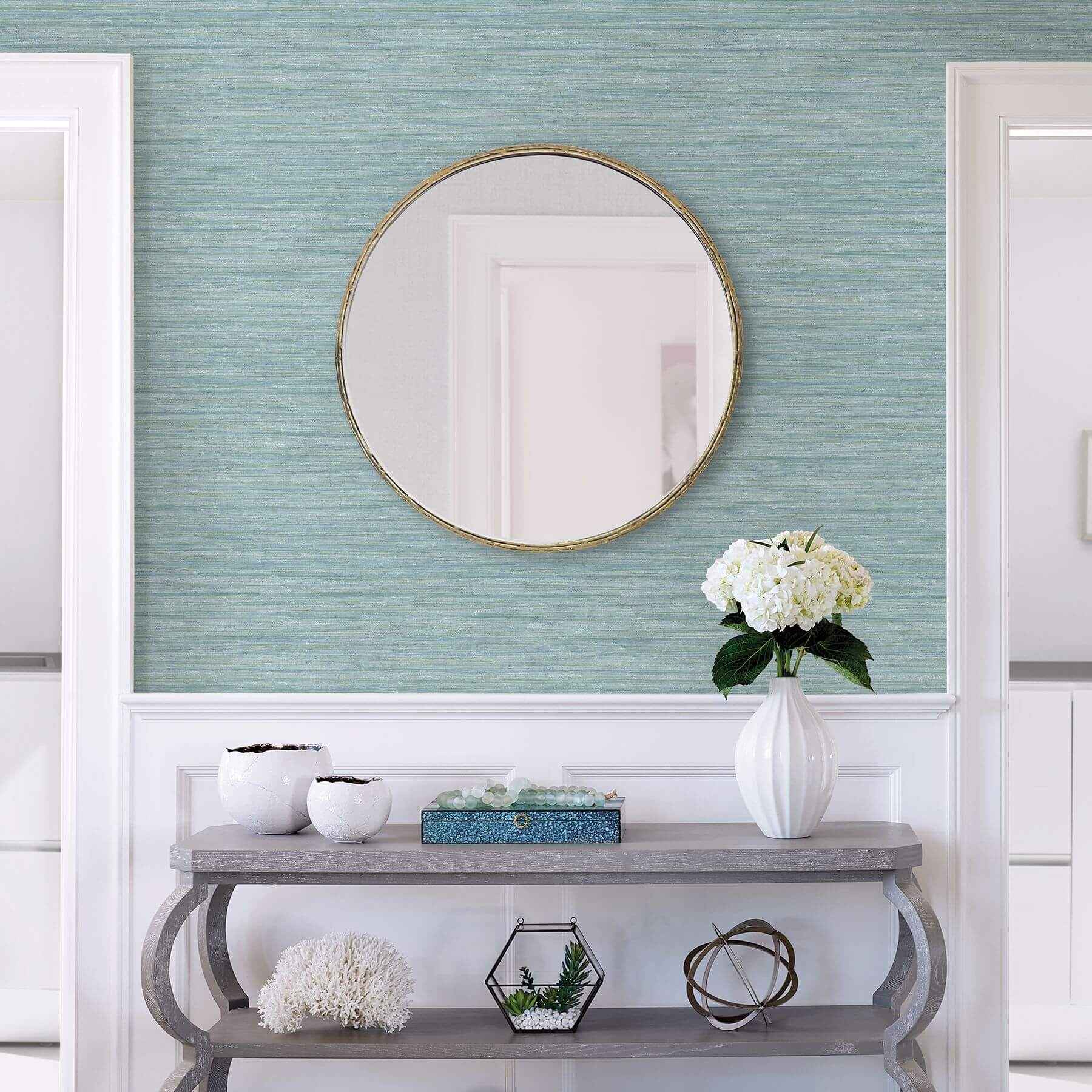 Barnaby Light Blue Faux Grasscloth Wallpaper - York Wallcoverings - 2964-25961 - York Wallcoverings Wallpaper