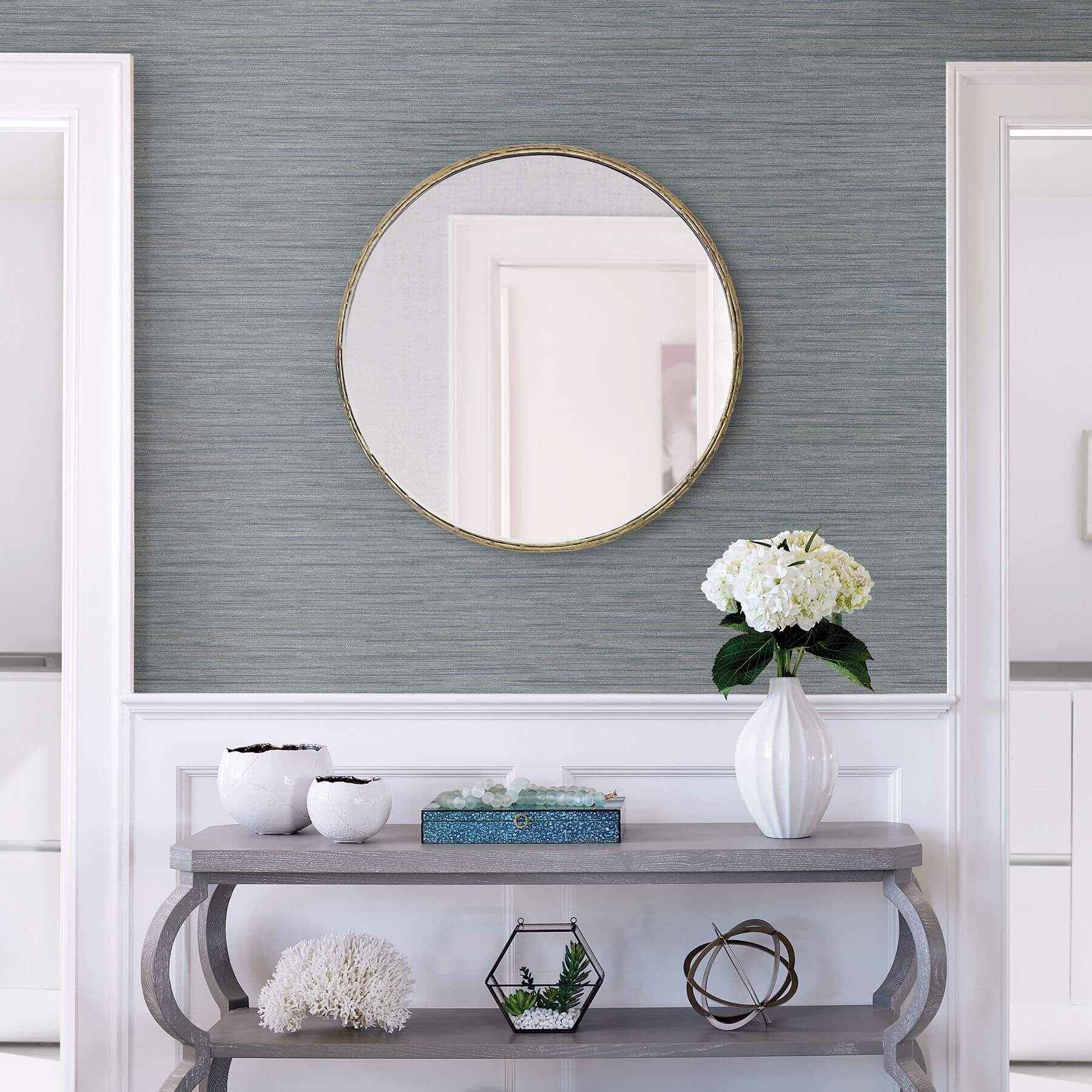 Barnaby Slate Faux Grasscloth Wallpaper - York Wallcoverings - 2964-25963 - York Wallcoverings Wallpaper