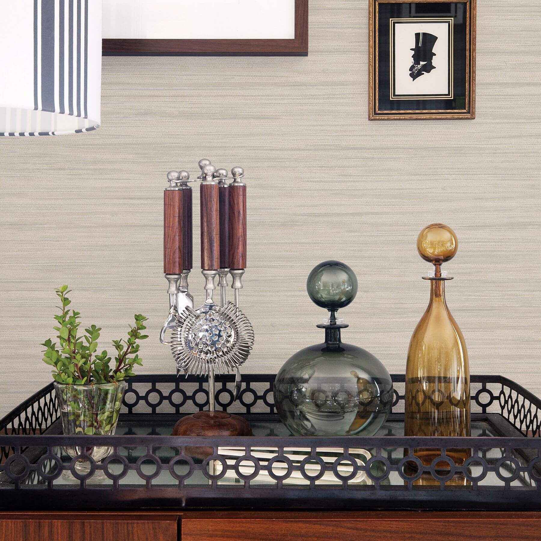 Barnaby Light Grey Faux Grasscloth Wallpaper - York Wallcoverings - 2964-25965 - York Wallcoverings Wallpaper