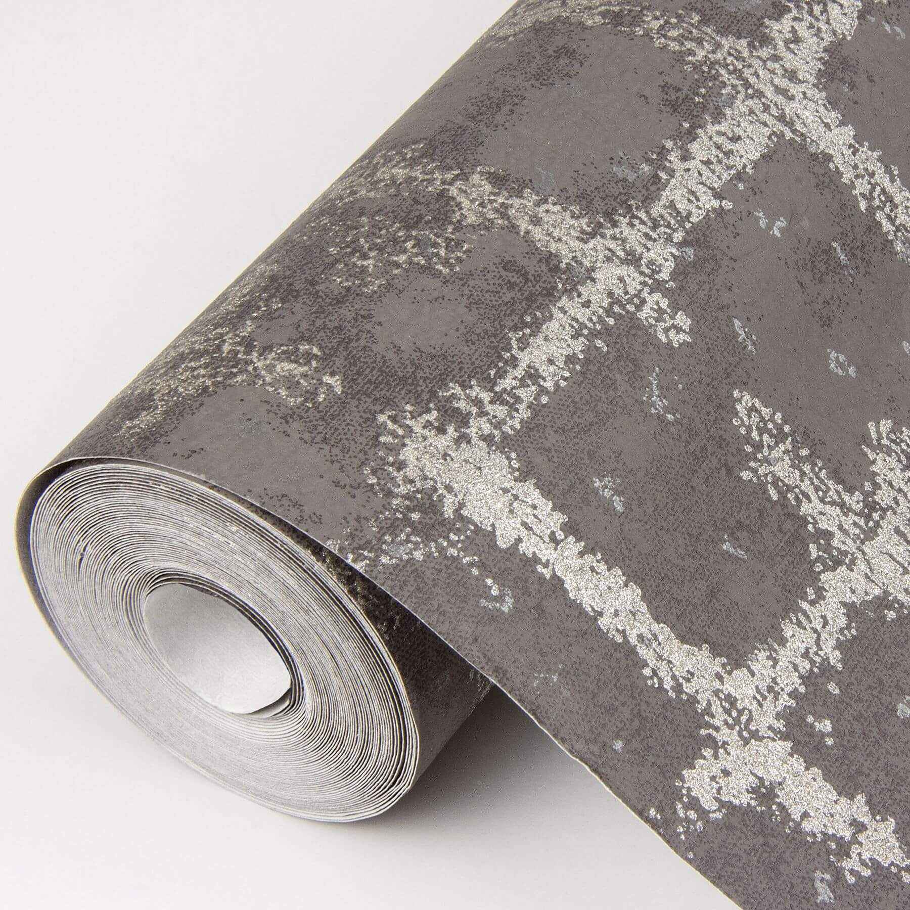 Shea Charcoal Distressed Geometric Wallpaper - York Wallcoverings - 2964-87349 - York Wallcoverings Wallpaper