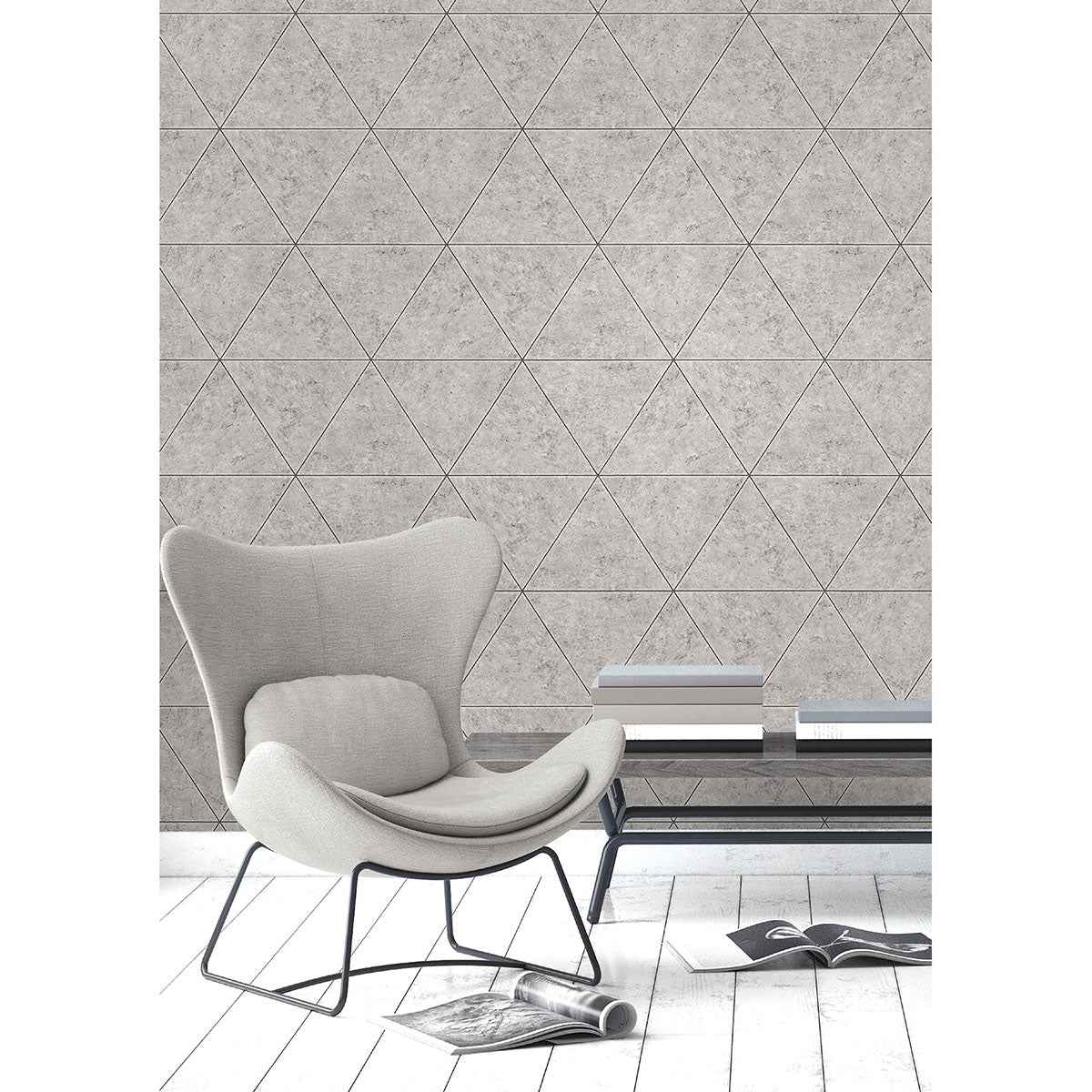 Benson Grey Marble Triangle Wallpaper - York Wallcoverings - FD41760 - York Wallcoverings Wallpaper