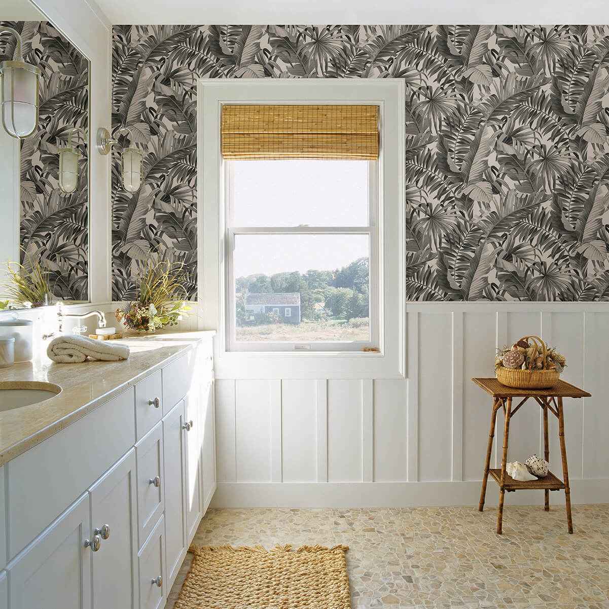 Alfresco Grey Tropical Palm Wallpaper - York Wallcoverings - 2969-24134 - York Wallcoverings Wallpaper
