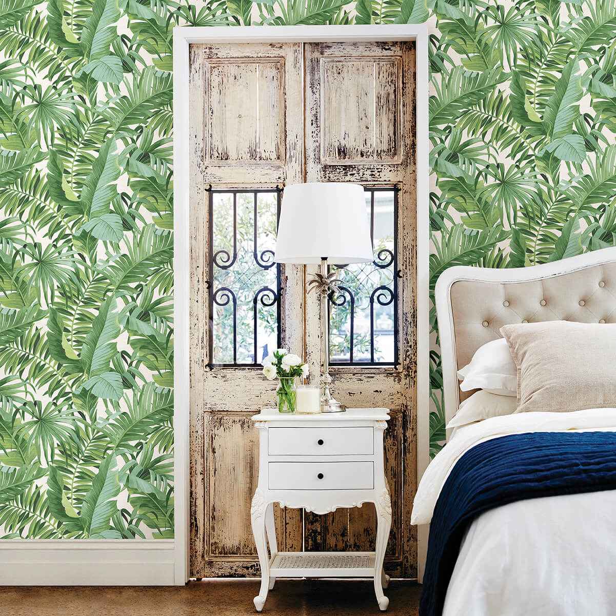Alfresco Green Tropical Palm Wallpaper - York Wallcoverings - 2969-24136 - York Wallcoverings Wallpaper