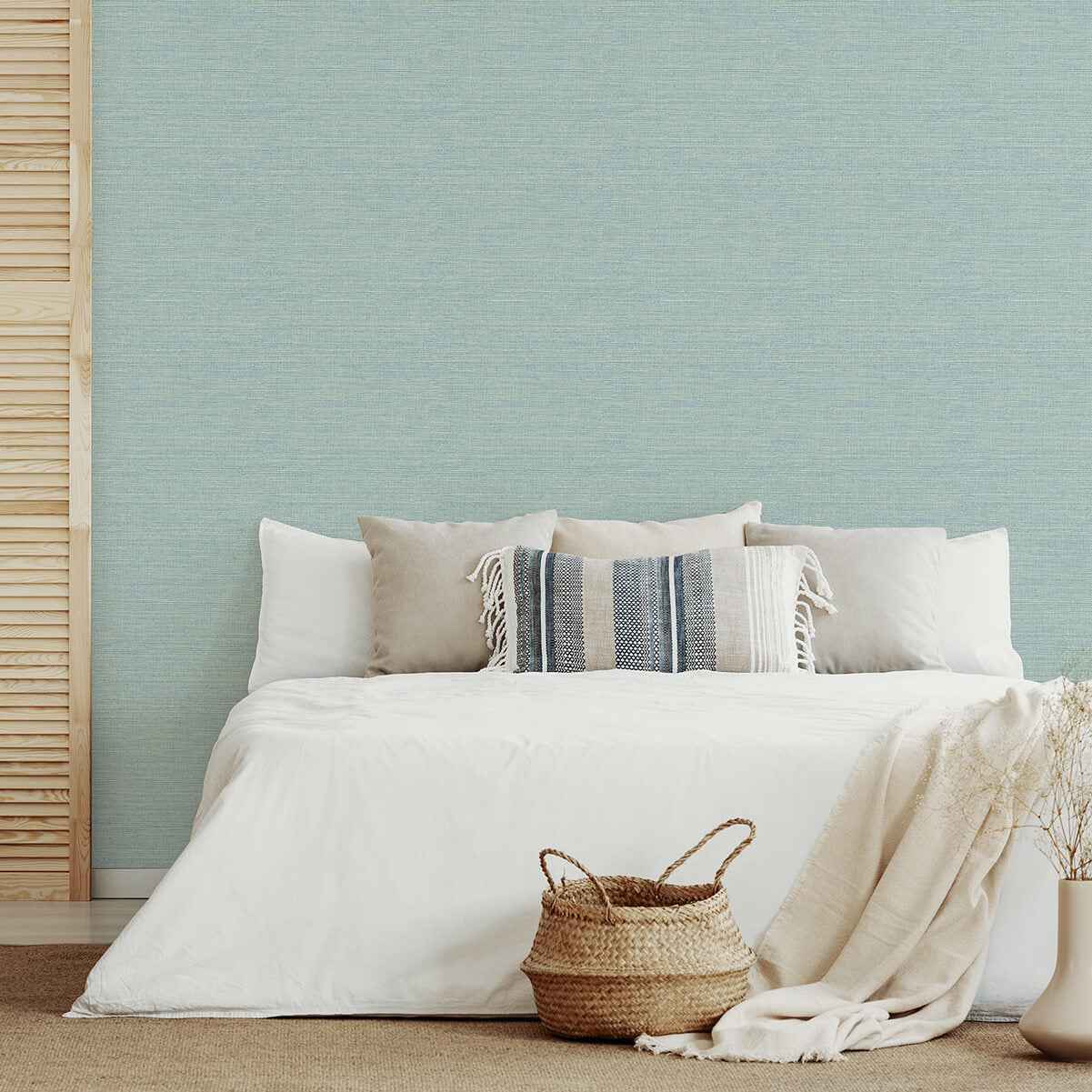 Agave Aqua Imitation Grasscloth Wallpaper - York Wallcoverings - 2969-24282 - York Wallcoverings Wallpaper