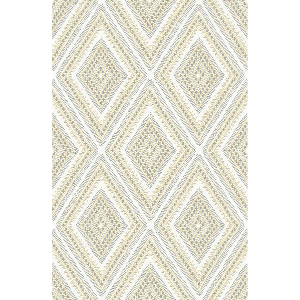 Zaya Light Yellow Tribal Diamonds Wallpaper - York Wallcoverings - 2969-26014 - York Wallcoverings Wallpaper