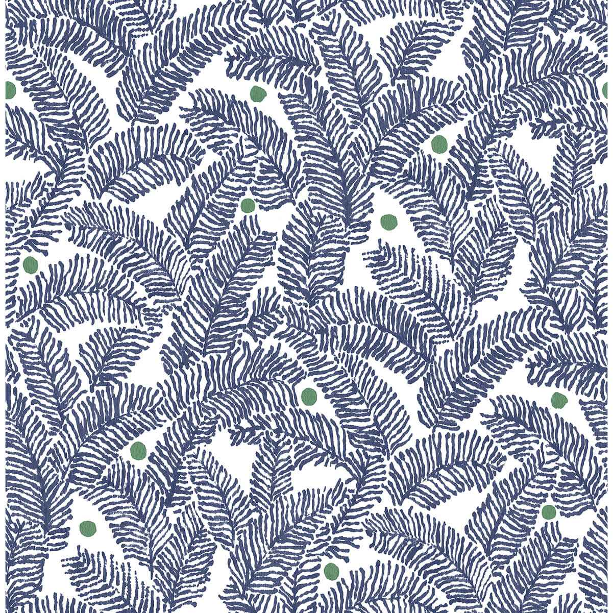 Athina Navy Fern Wallpaper - York Wallcoverings - 2969-26034 - York Wallcoverings Wallpaper