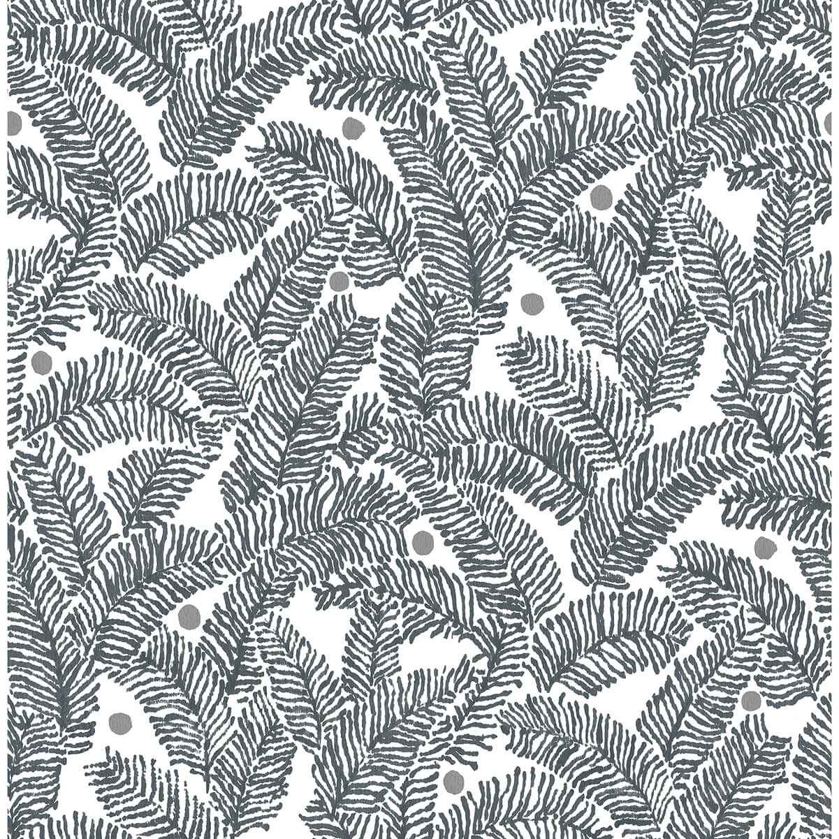 Athina Grey Fern Wallpaper - York Wallcoverings - 2969-26035