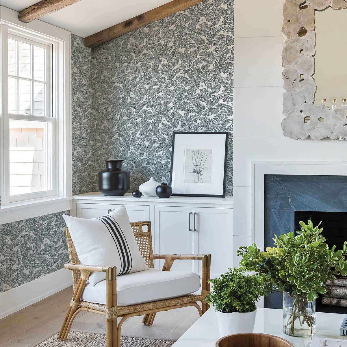 Athina Grey Fern Wallpaper - York Wallcoverings - 2969-26035 - York Wallcoverings Wallpaper