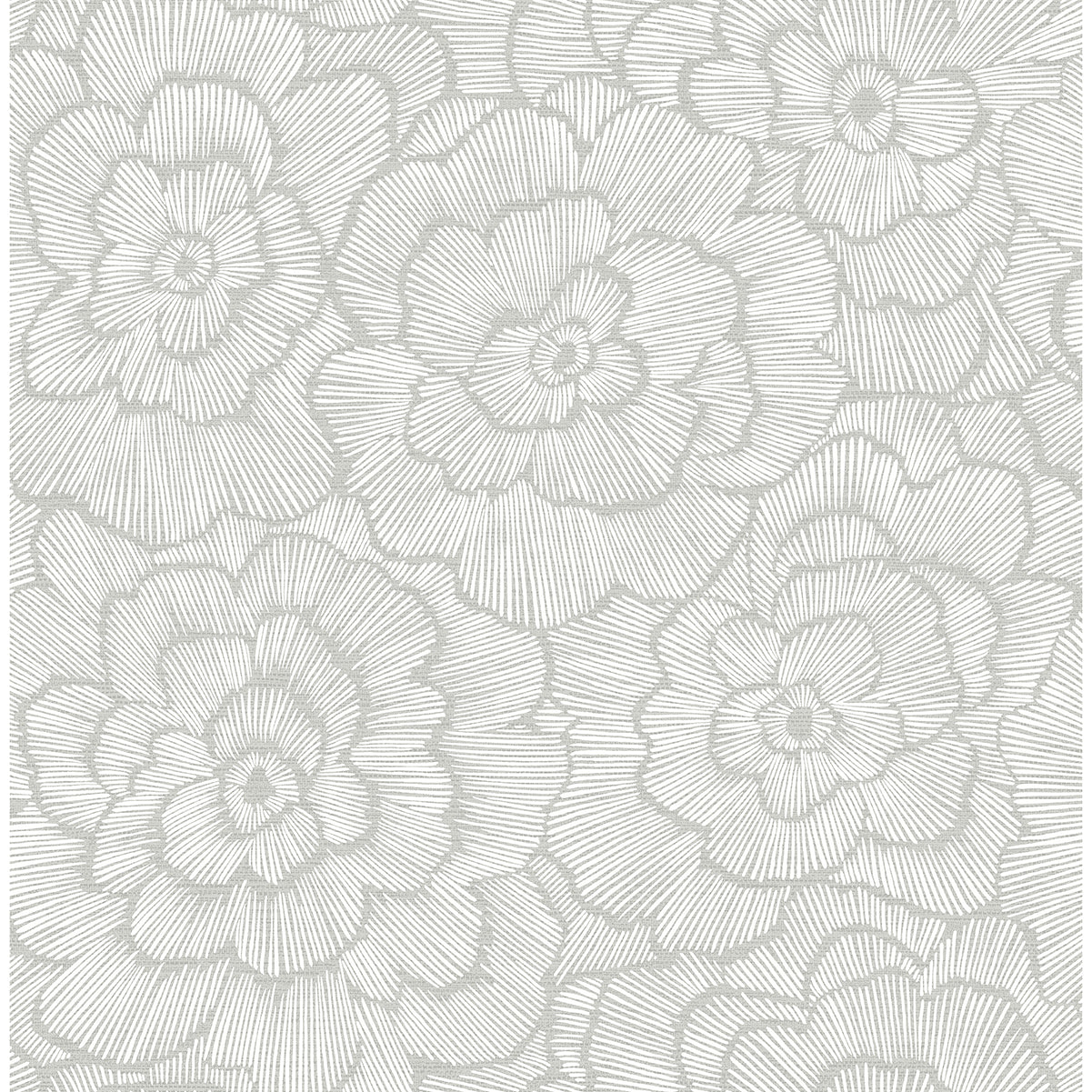 Periwinkle Light Grey Textured Floral Wallpaper - York Wallcoverings - 4120-26036
