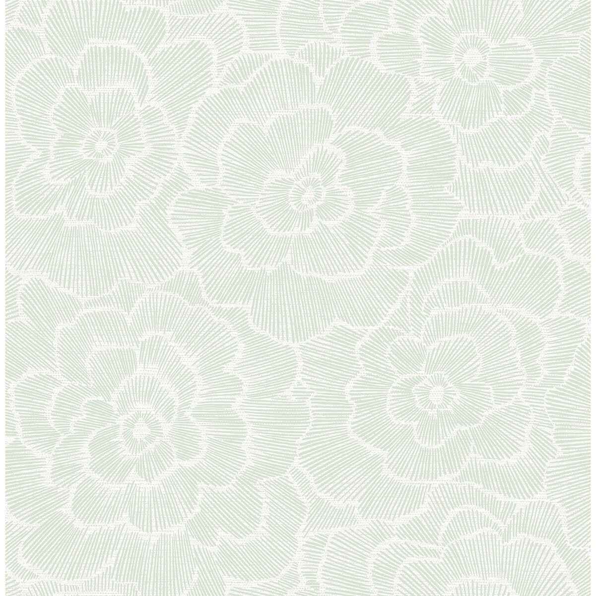 Periwinkle Green Textured Floral Wallpaper - York Wallcoverings - 2969-26040 - York Wallcoverings Wallpaper