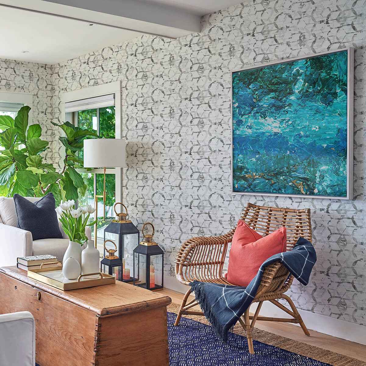 Augustine Black Distressed Geometric Wallpaper - York Wallcoverings - 2969-26043 - York Wallcoverings Wallpaper