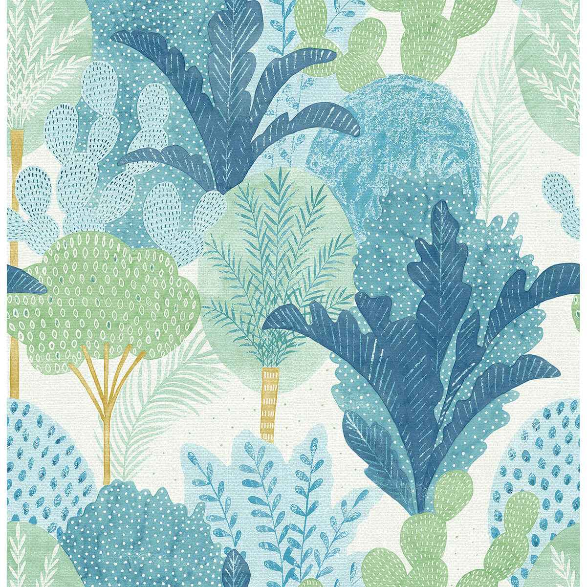 Ari Teal Desert Oasis Wallpaper - York Wallcoverings - 2969-26045