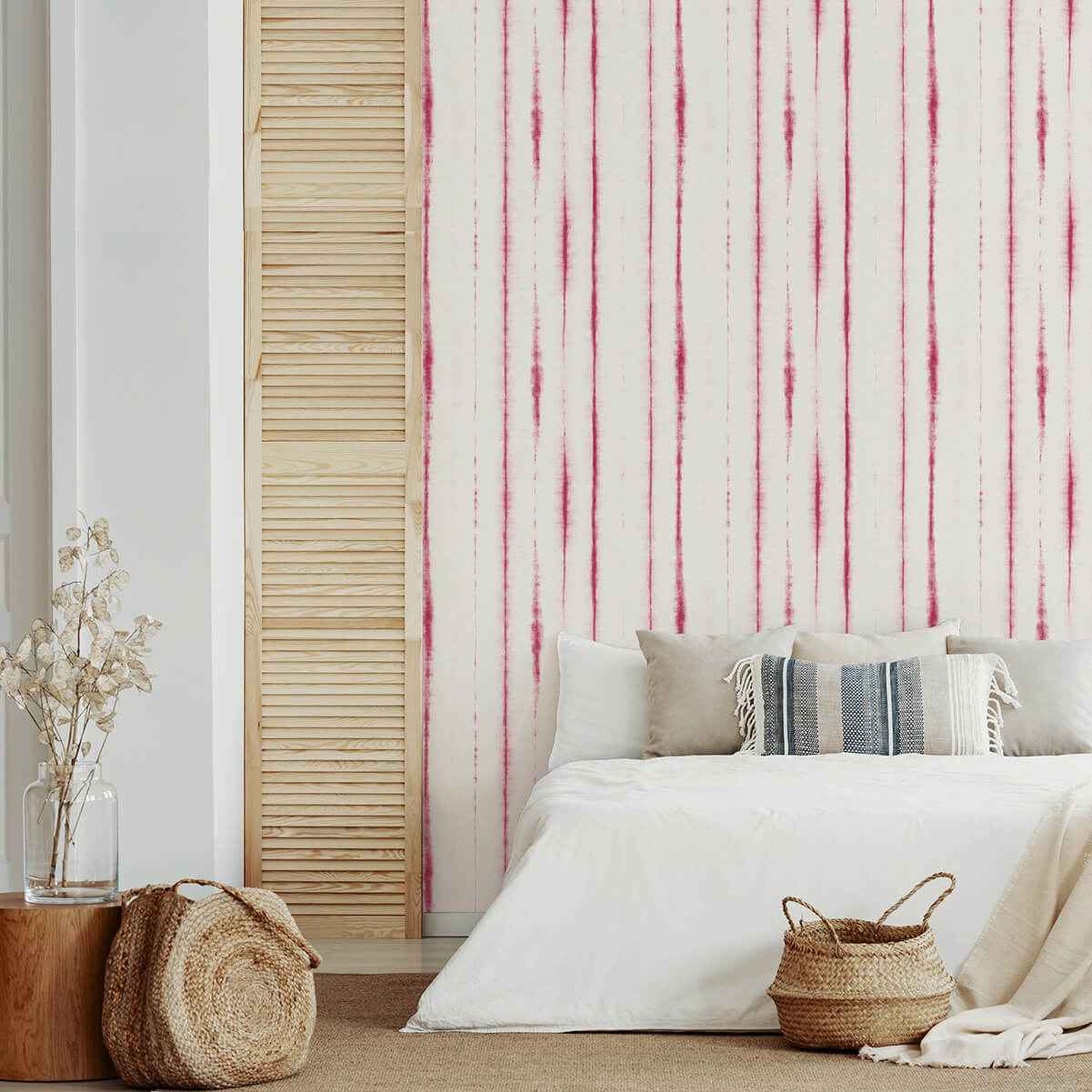 Orleans Pink Shibori Faux Linen Wallpaper - York Wallcoverings - 2969-26050 - York Wallcoverings Wallpaper