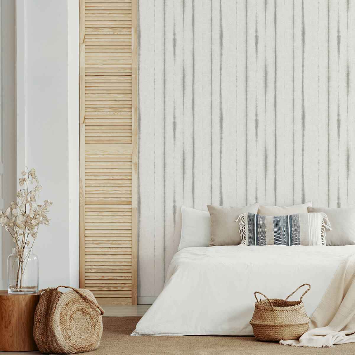 Orleans Grey Shibori Faux Linen Wallpaper - York Wallcoverings - 2969-26053 - York Wallcoverings Wallpaper