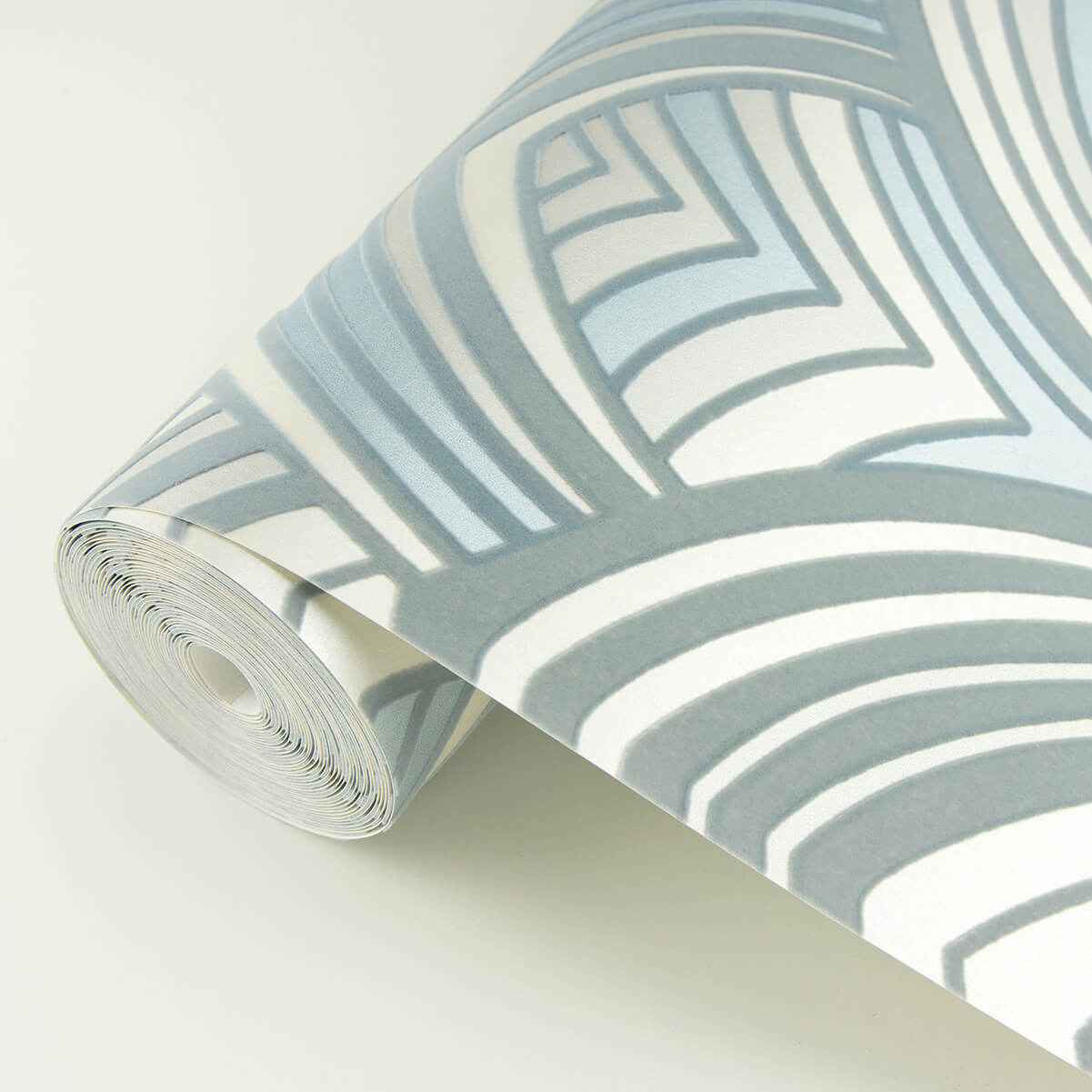 Cabarita Grey Art Deco Flocked Leaves Wallpaper - York Wallcoverings - 2969-87353 - York Wallcoverings Wallpaper