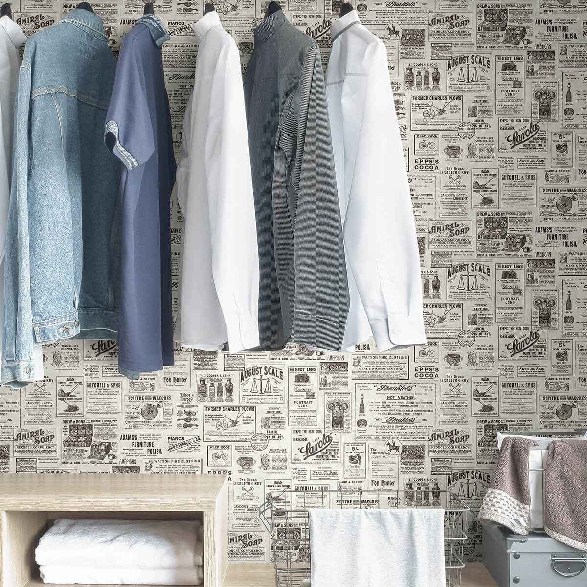 Charcoal Published Peel and Stick Wallpaper - York Wallcoverings - NUS3626 - York Wallcoverings Wallpaper