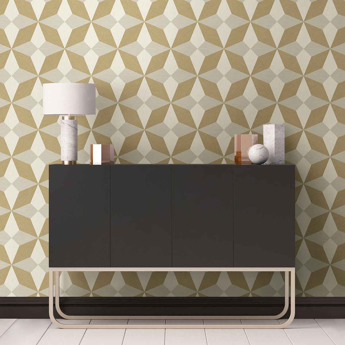 Valiant Gold Faux Grasscloth Mosaic Wallpaper - York Wallcoverings - 2896-25302 - York Wallcoverings Wallpaper