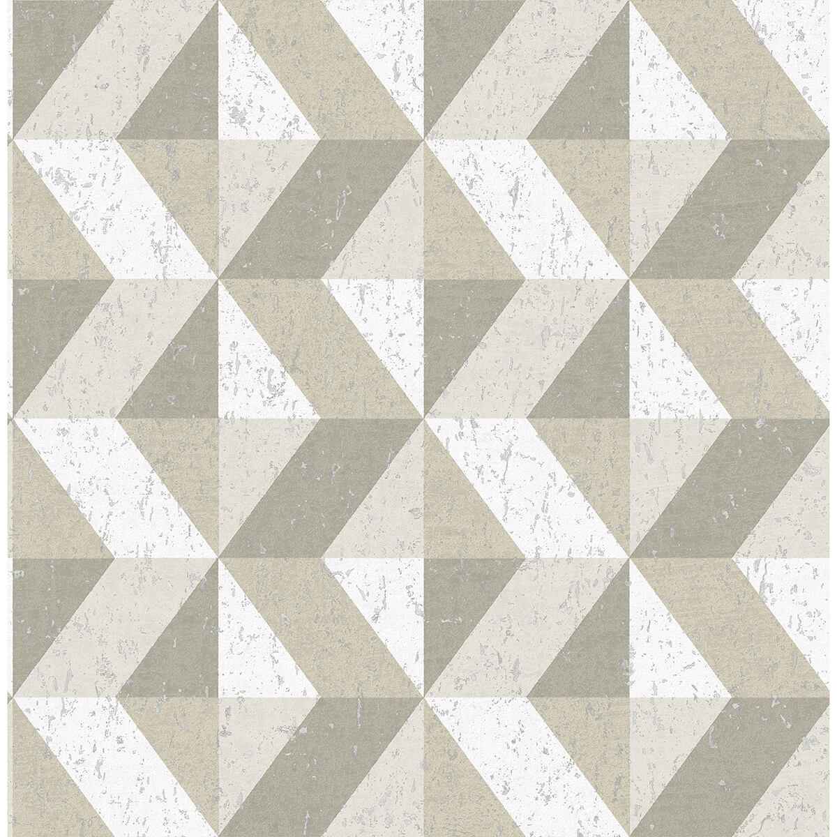 Cerium Dark Grey Concrete Geometric Wallpaper - York Wallcoverings - 2896-25313