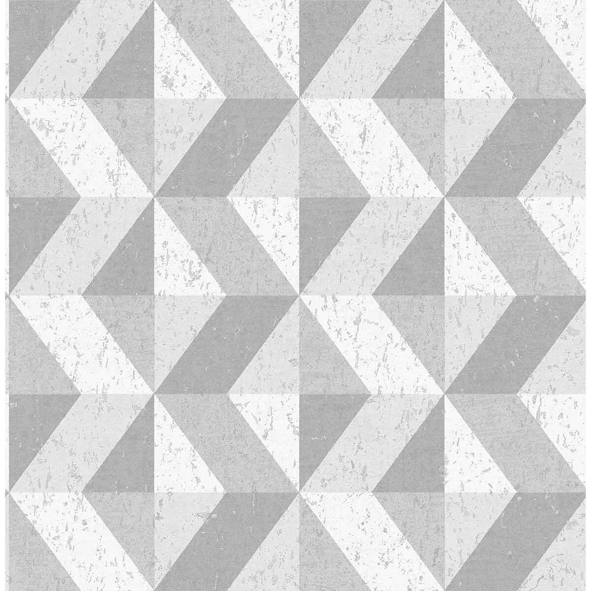 Cerium Grey Concrete Geometric Wallpaper - York Wallcoverings - 2896-25314 - York Wallcoverings Wallpaper