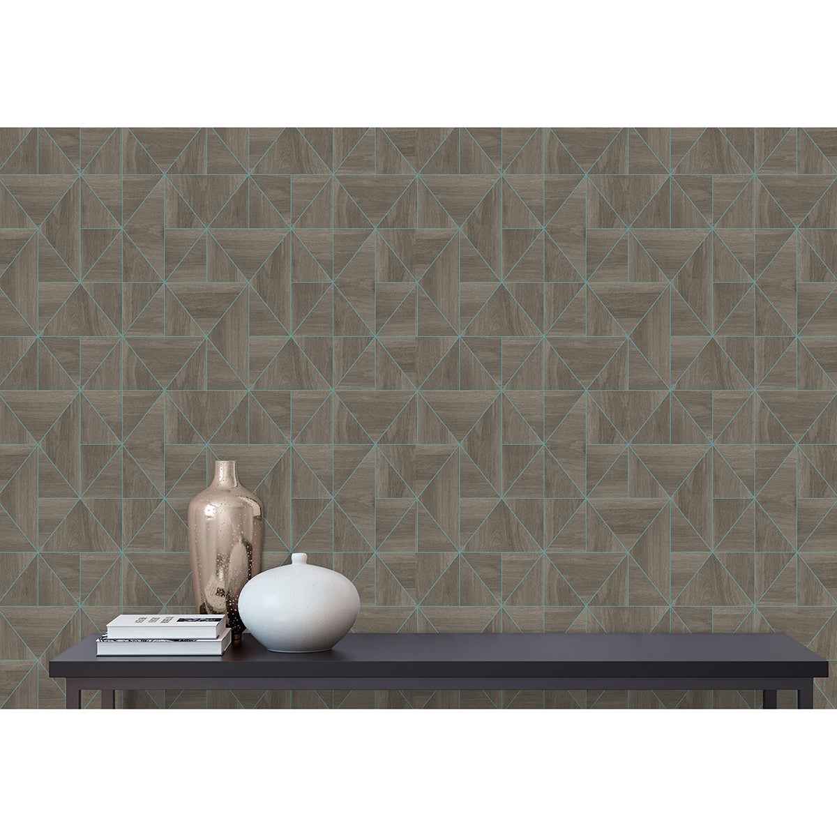 Cheverny Brown Wood Tile Wallpaper - York Wallcoverings - 2896-25322 - York Wallcoverings Wallpaper
