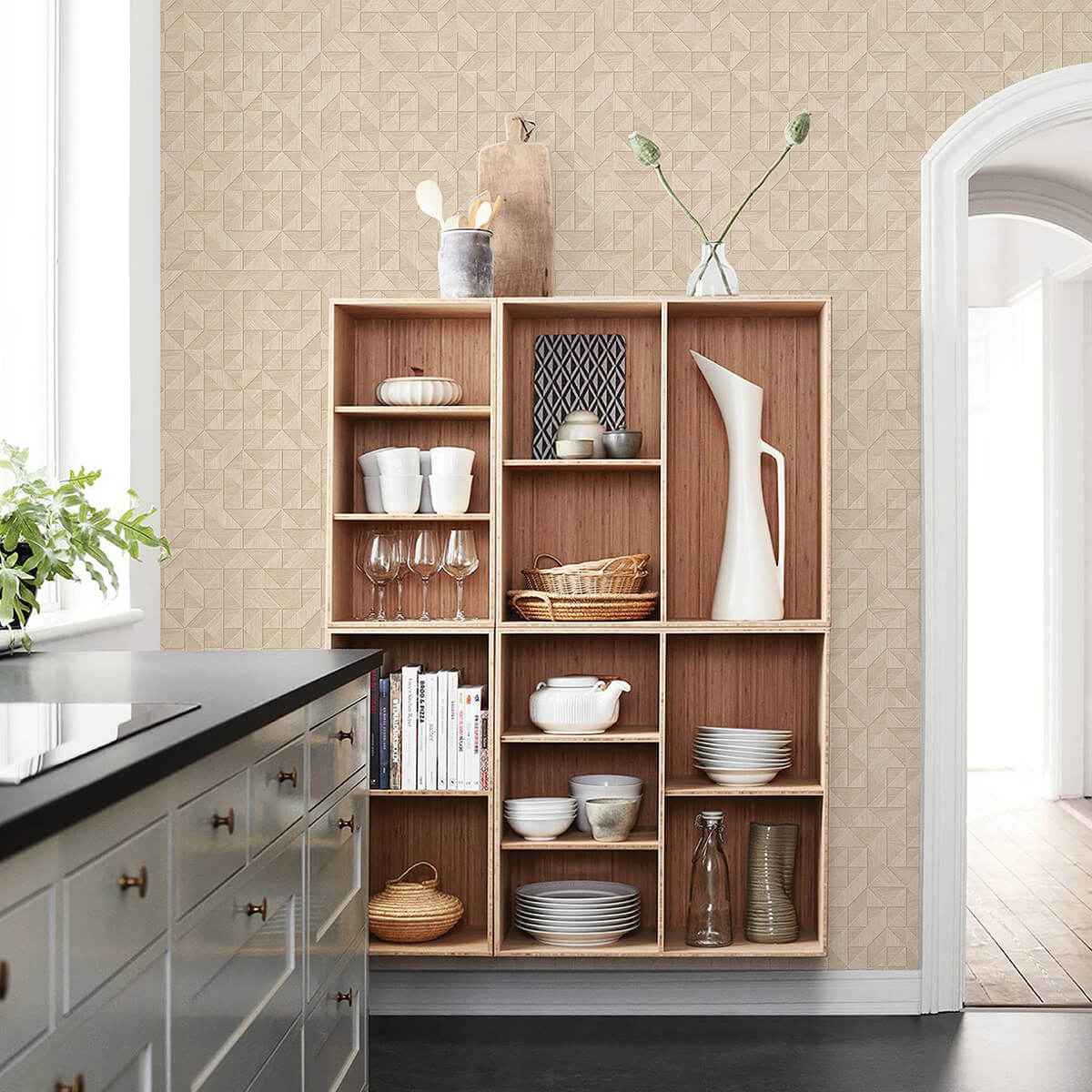 Gallerie Grey Triangle Geometric Wallpaper - York Wallcoverings - 2896-25329 - York Wallcoverings Wallpaper