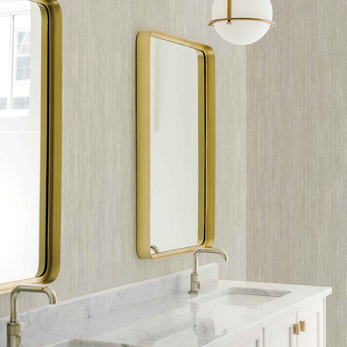 Riga Light Grey Distressed Stripe Wallpaper - York Wallcoverings - 2945-1130 - York Wallcoverings Wallpaper