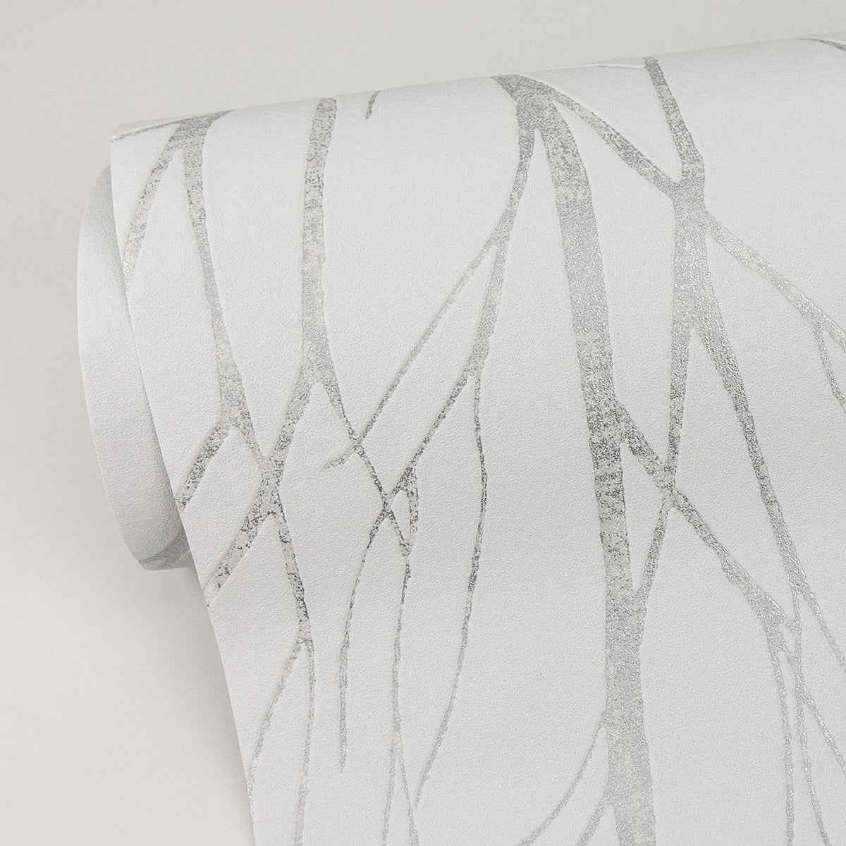 Diani White Metallic Tree Wallpaper - York Wallcoverings - 2979-37260-2