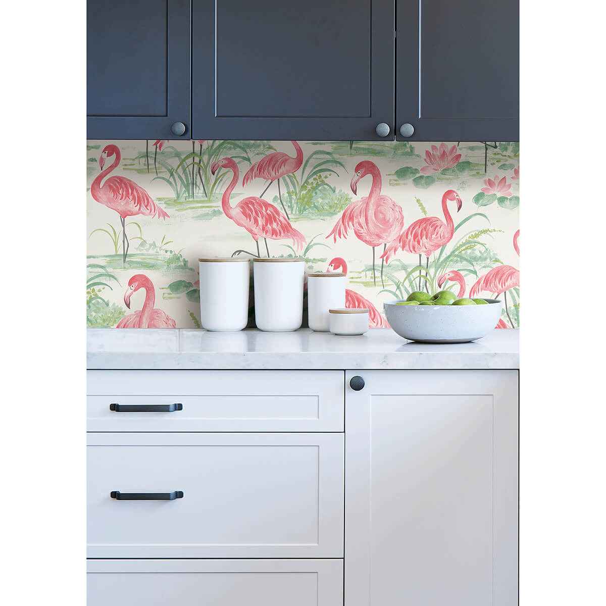 Pink Flamingo Beach Peel and Stick Wallpaper - York Wallcoverings - NUS3679 - York Wallcoverings Wallpaper