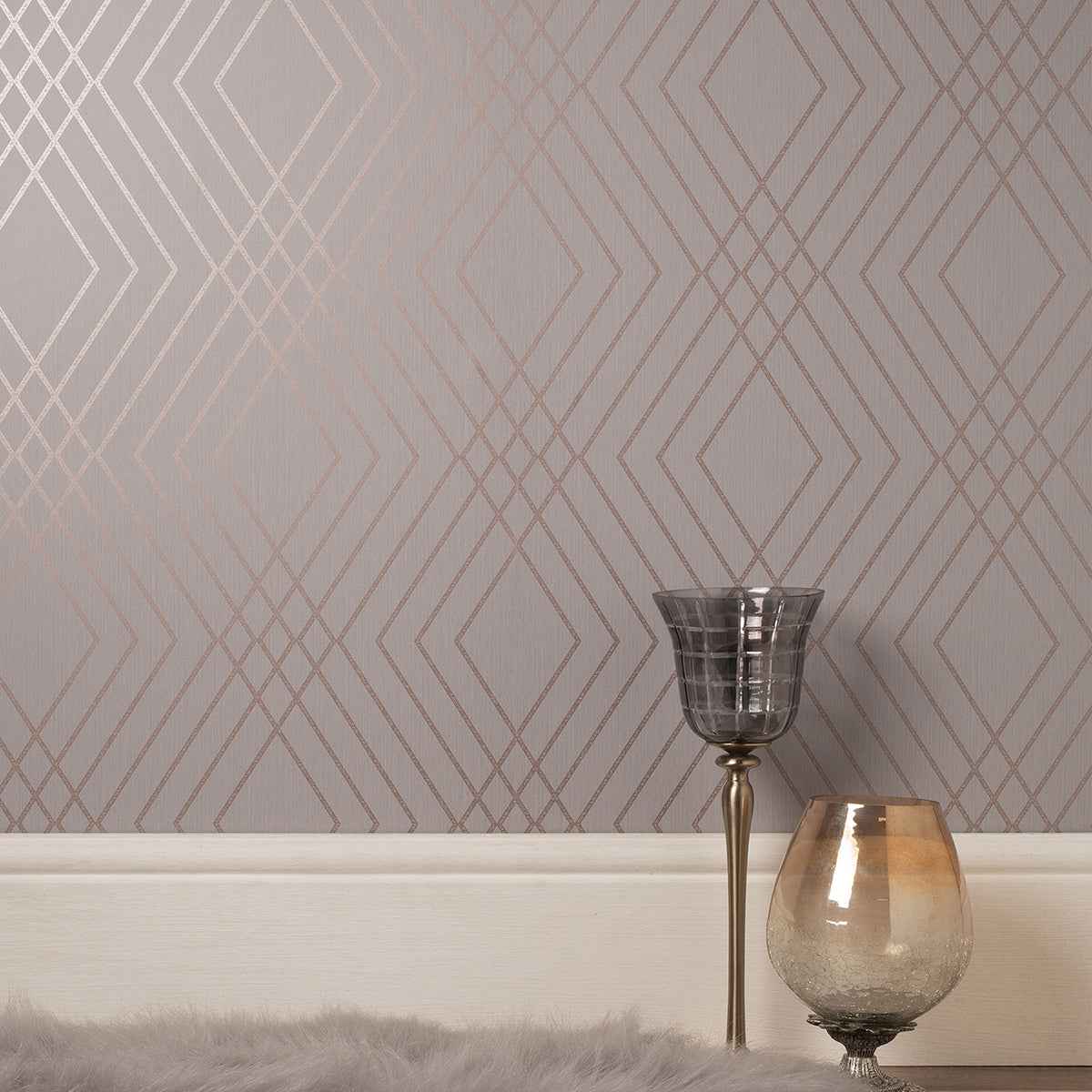 Shard Grey Trellis Wallpaper - York Wallcoverings - FD42604 - York Wallcoverings Wallpaper
