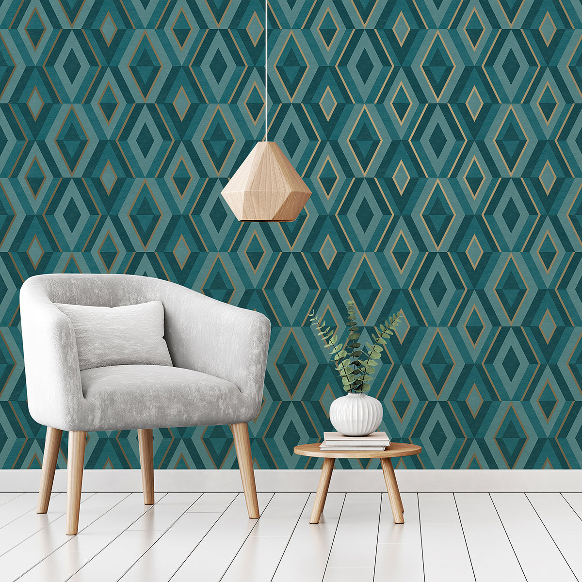 shard-turquoise-geometric-wallpaper-york-wallcoverings-fd42609 - York Wallcoverings Wallpaper