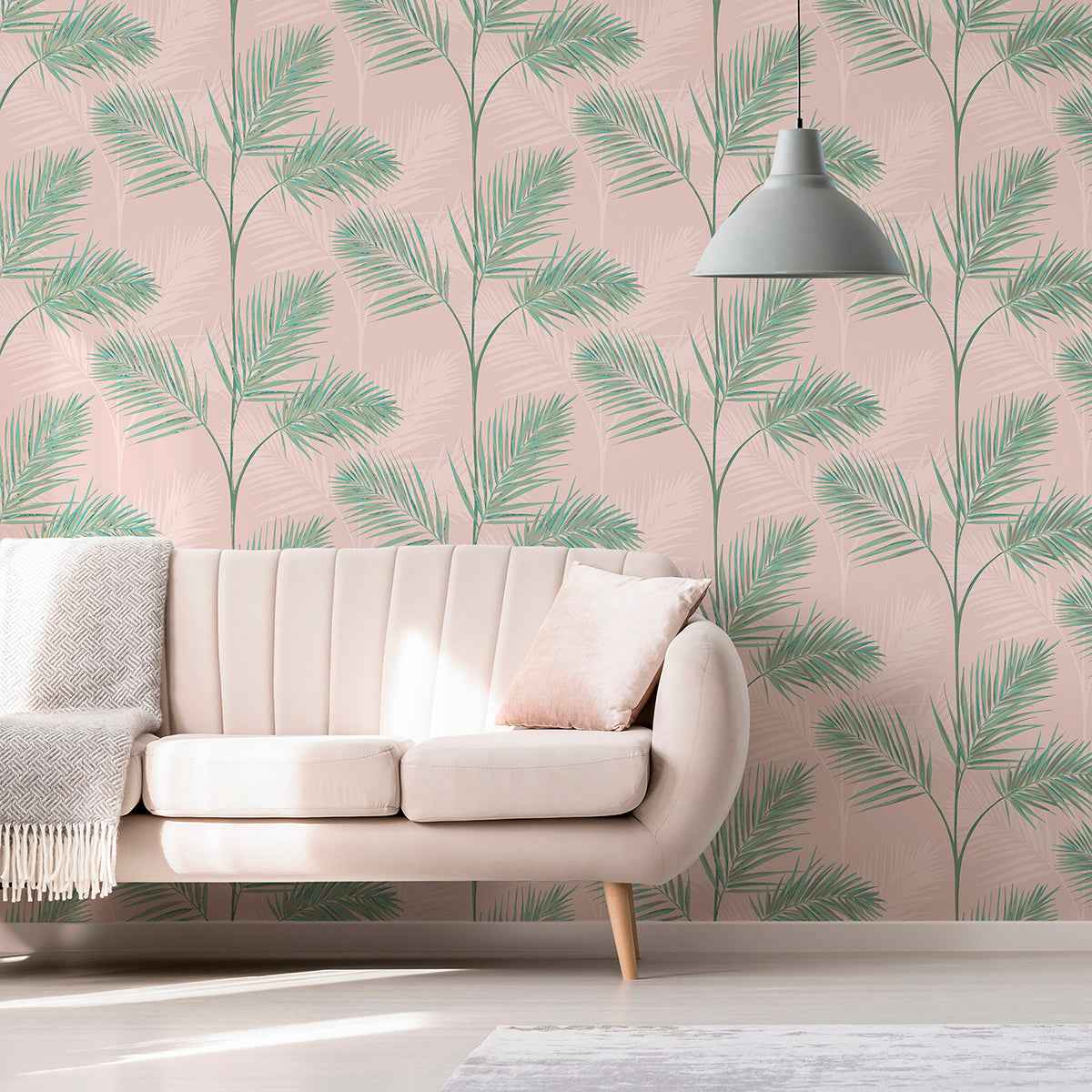 South Beach Blush Fronds Wallpaper - York Wallcoverings - FD42680 - York Wallcoverings Wallpaper