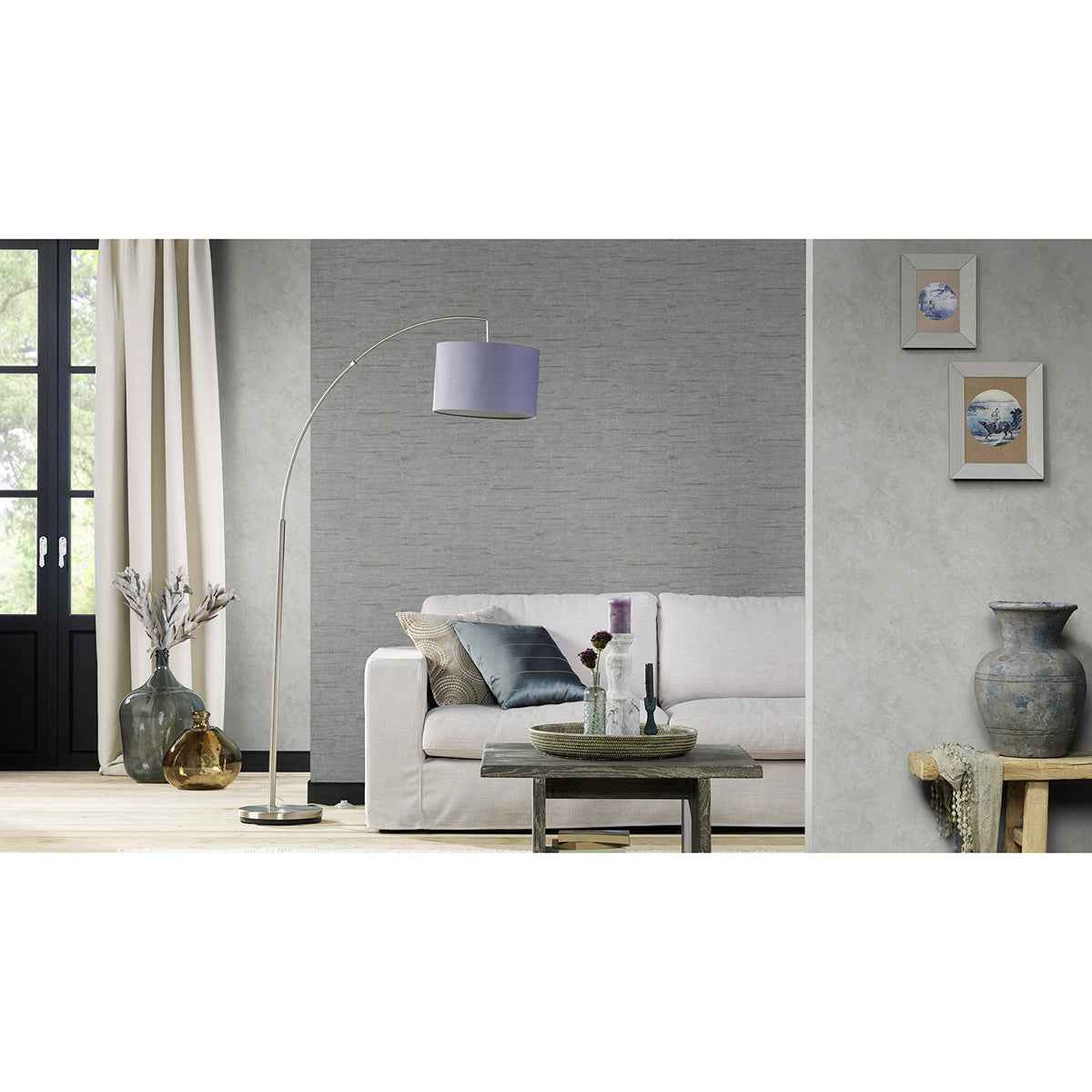 Maclure Silver Striated Texture Wallpaper - York Wallcoverings - 4015-426731 - York Wallcoverings Wallpaper