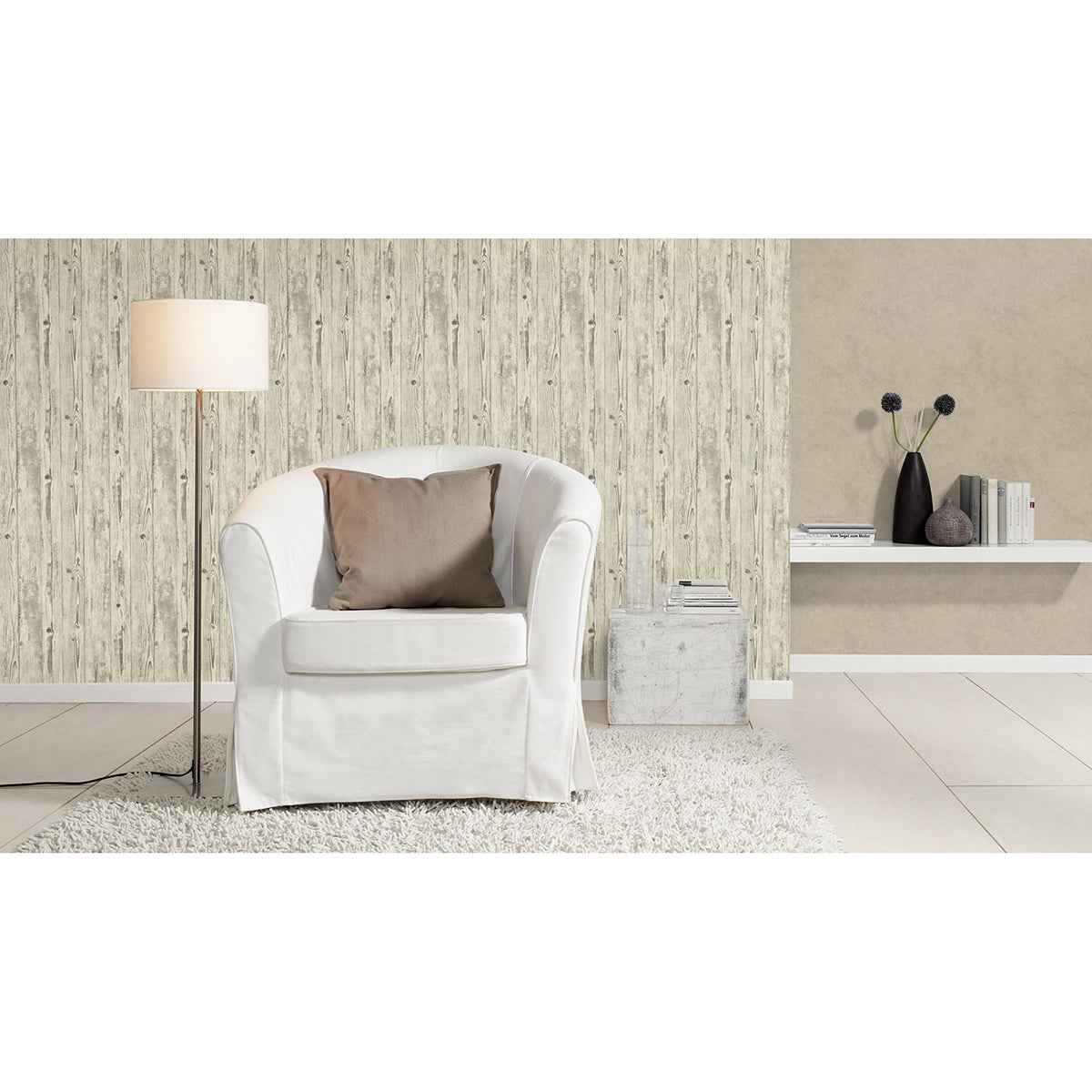 Albright Ivory Weathered Oak Panels Wallpaper - York Wallcoverings - 4015-427318 - York Wallcoverings Wallpaper