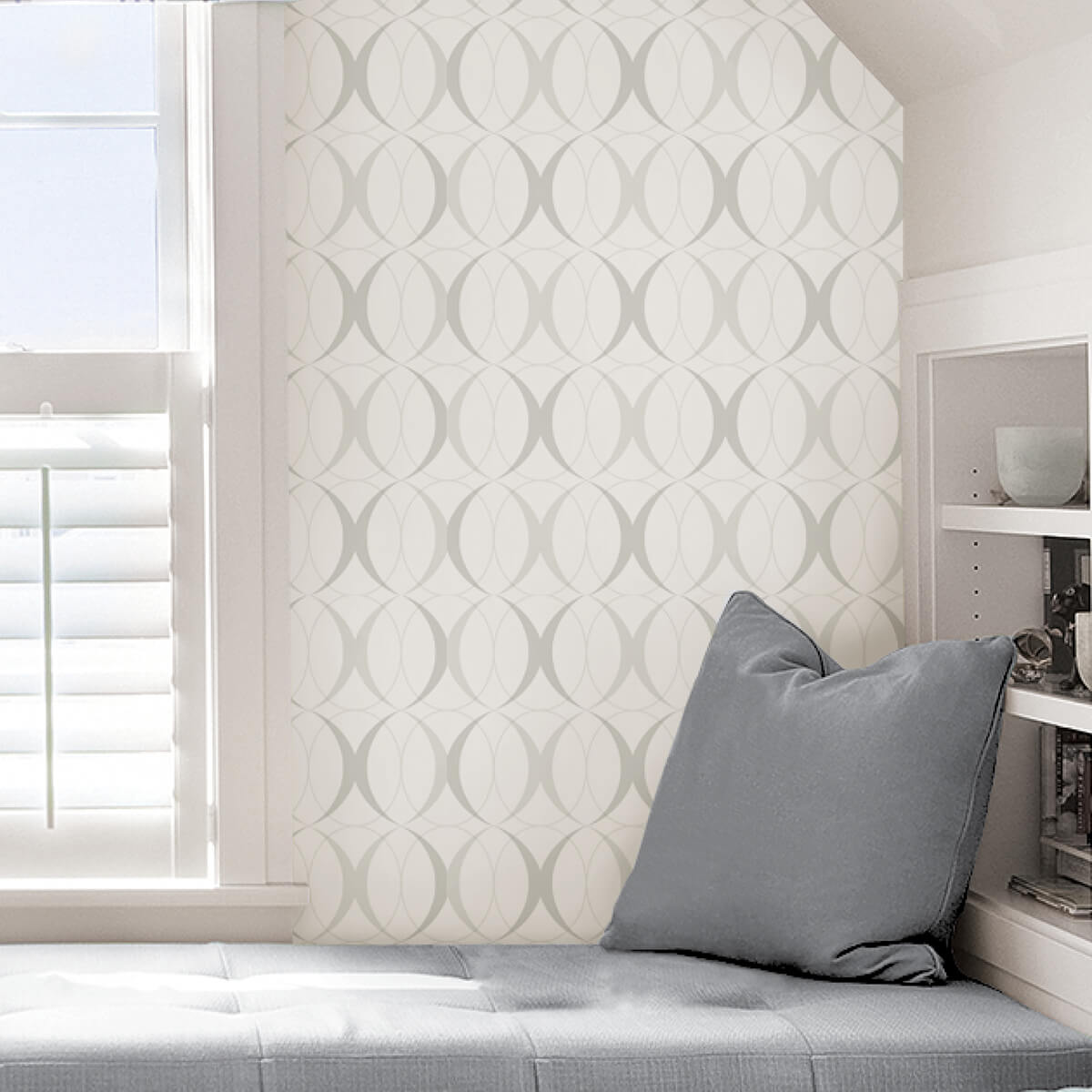 Circulate Light Silver Peel and Stick Wallpaper - York Wallcoverings - NUS1704 - York Wallcoverings Wallpaper