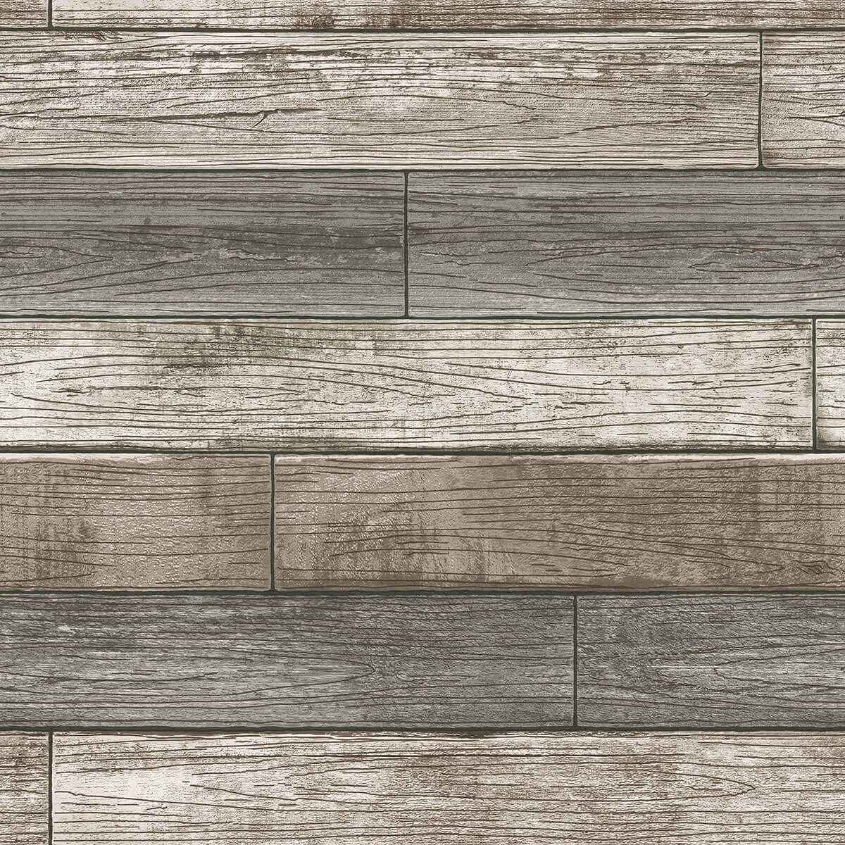 Reclaimed Wood Plank Natural Peel and Stick Wallpaper - York Wallcoverings - NU3130 - York Wallcoverings Wallpaper