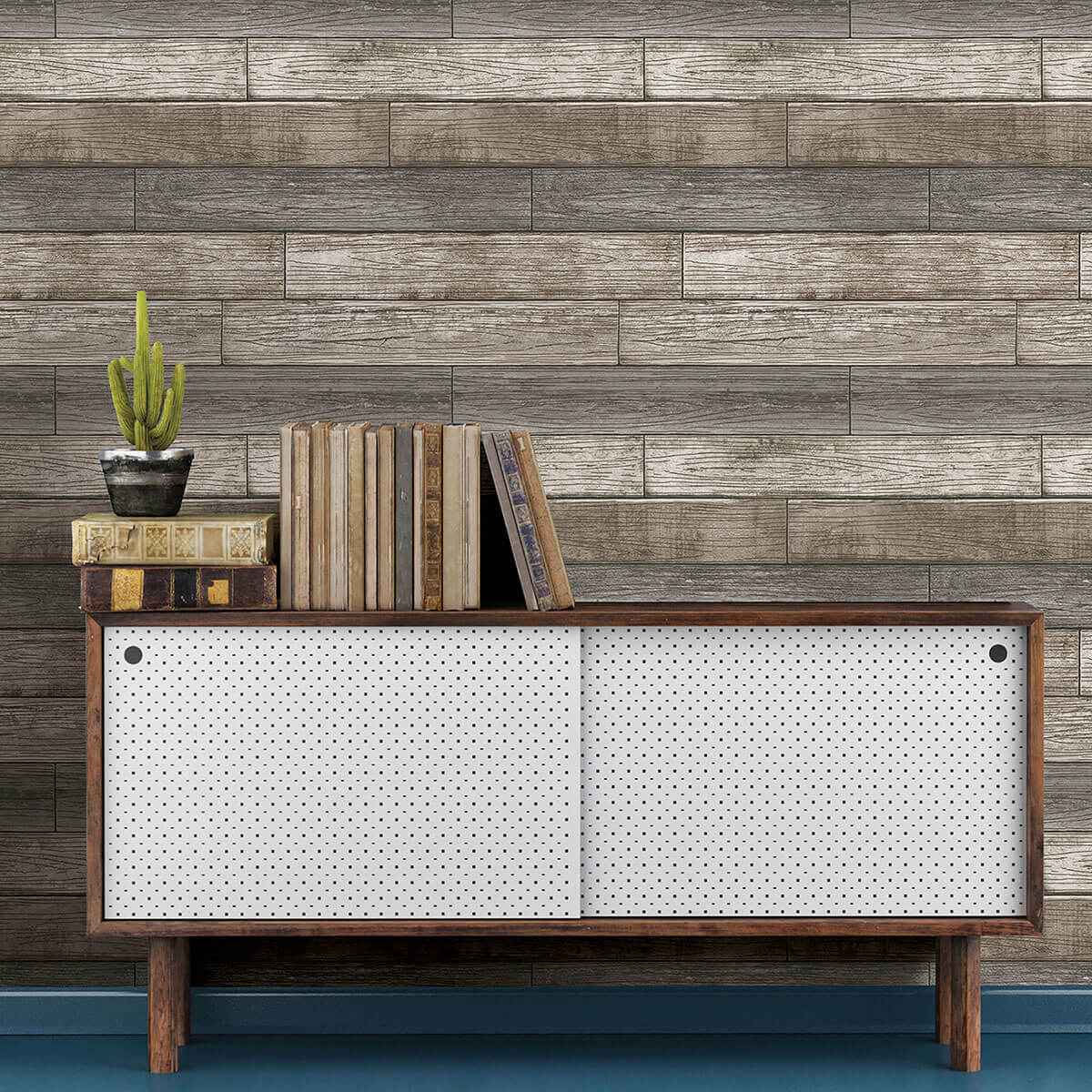 Reclaimed Wood Plank Natural Peel and Stick Wallpaper - York Wallcoverings - NU3130 - York Wallcoverings Wallpaper