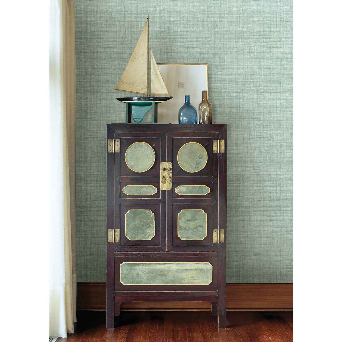 Tuckernuck Teal Linen Wallpaper - York Wallcoverings - 2767-24271 - York Wallcoverings Wallpaper
