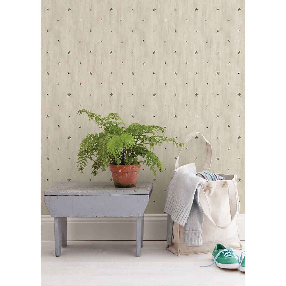bryndle-grey-barnstar-sprigs-wallpaper-york-wallcoverings-ctr090611 - York Wallcoverings Wallpaper